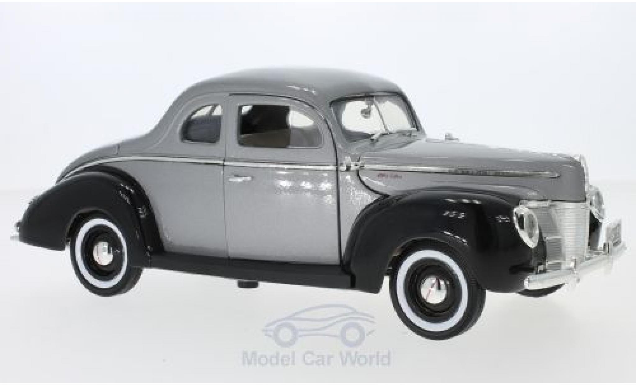 Ford Deluxe 1/18 Motormax metallic grey/black 1940 diecast model cars