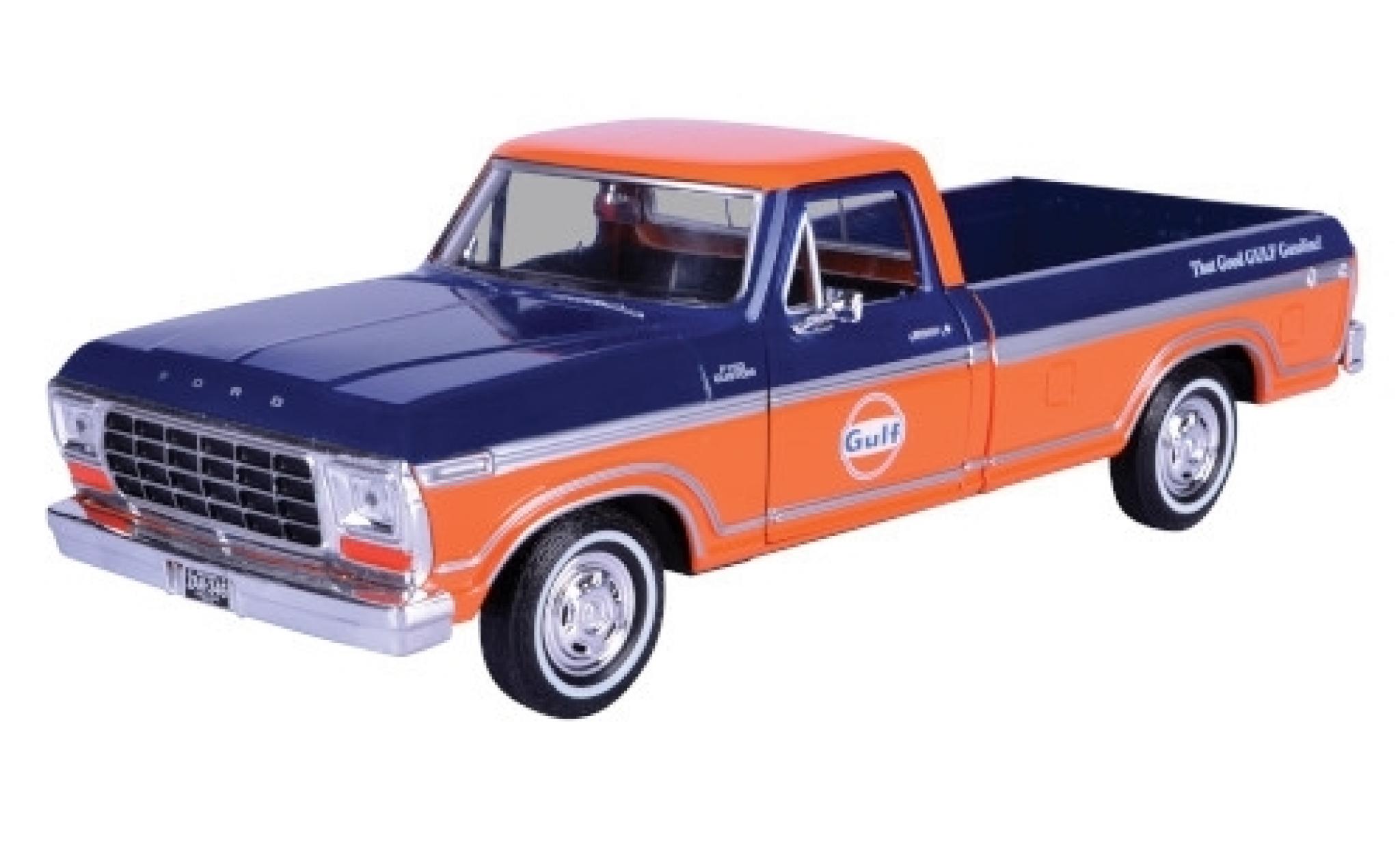 Ford F-1 1/24 Motormax 50 Custom Pick Up blue/orange Gulf diecast model cars