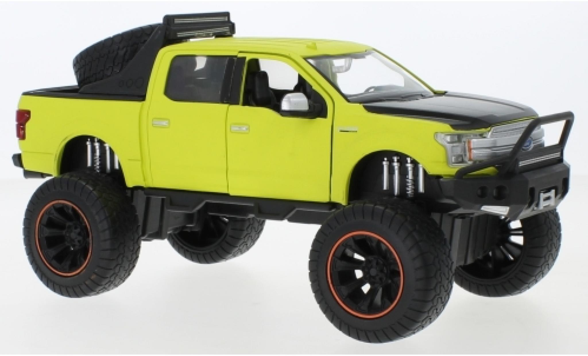 Ford F-1 1/24 Motormax 50 Lariat Crew Cab Off Road matt-green/matt-black 2019 Ma&szlig;stab 1:27 diecast model cars