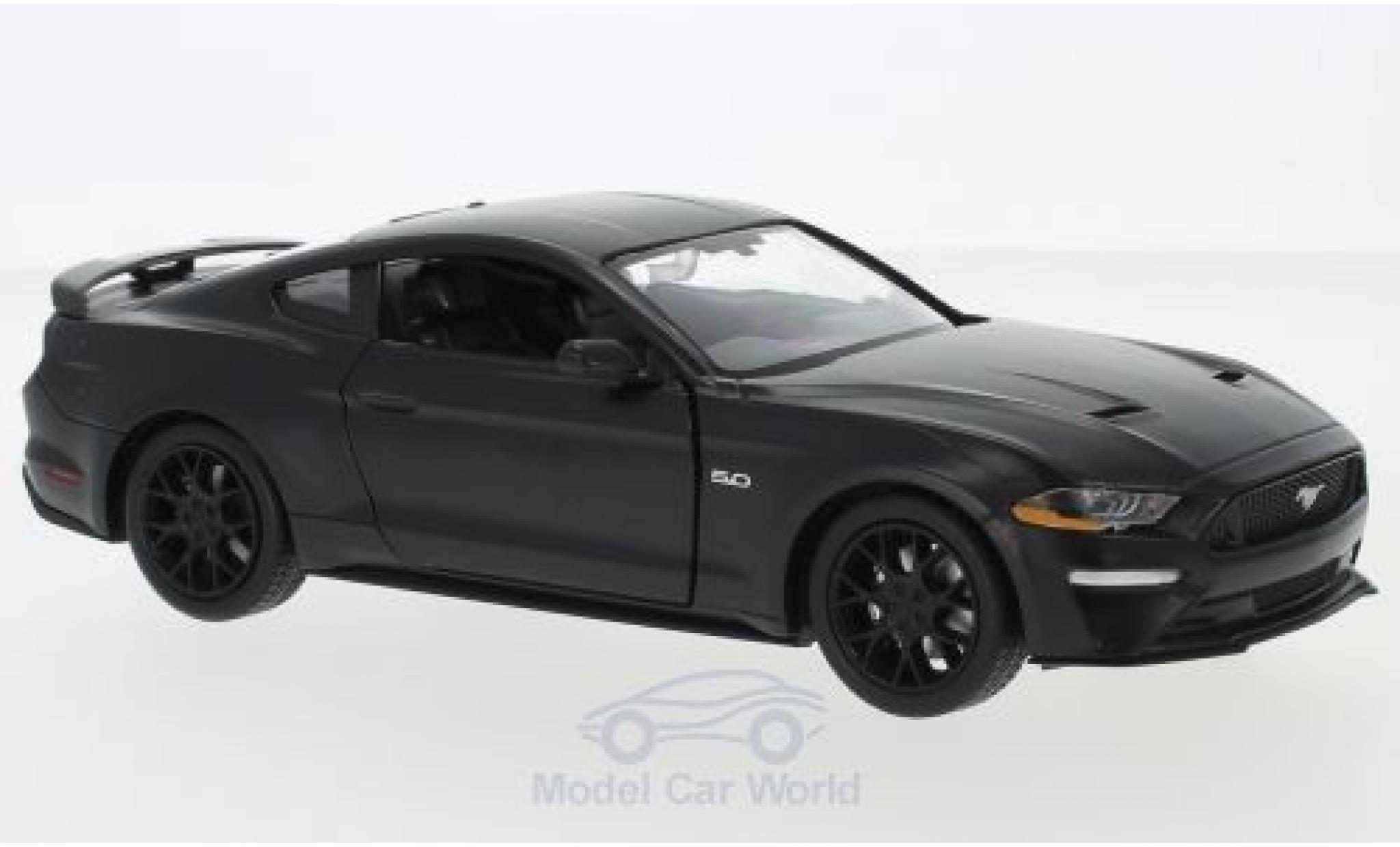 Ford Mustang 1/24 Motormax GT matt-black 2018 diecast model cars