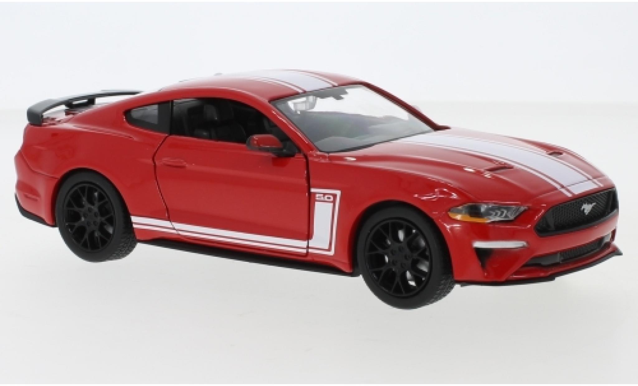 Ford Mustang 1/24 Motormax GT red/white 2018 diecast model cars