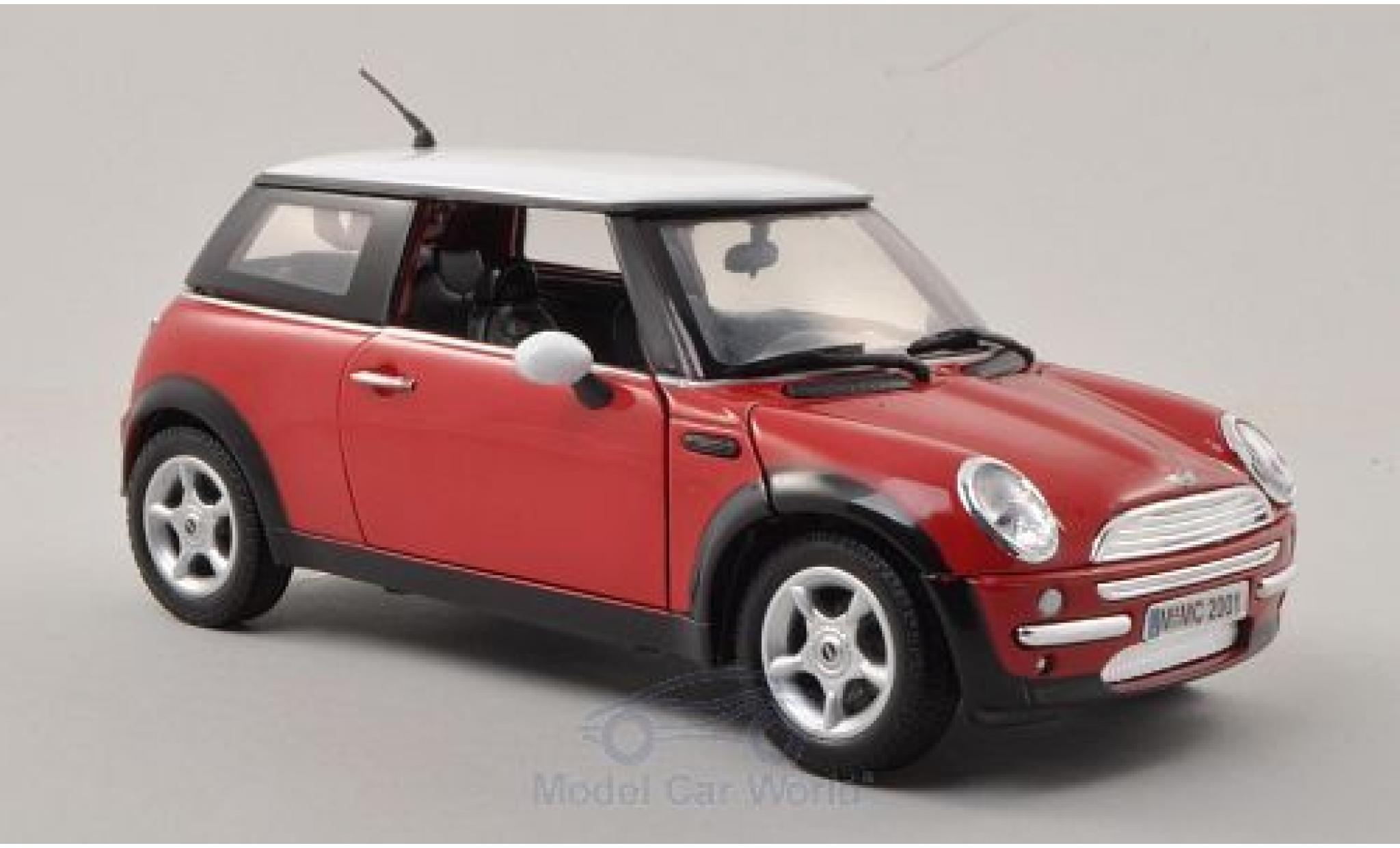 Mini Cooper S 1/18 Motormax red/white 2001 diecast model cars
