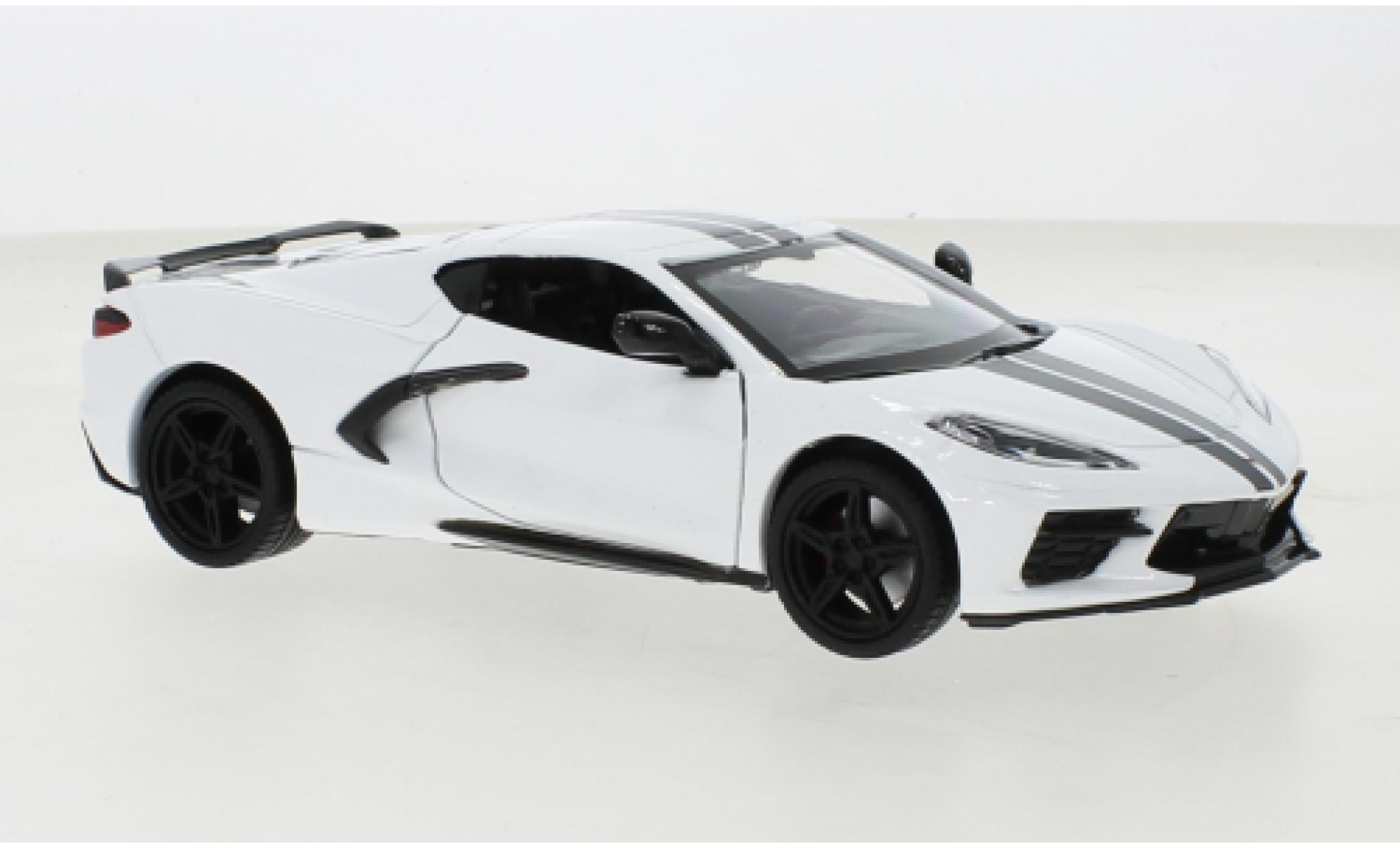 Chevrolet Corvette 1/24 Motormax C8 Stingray white 2020 diecast model cars