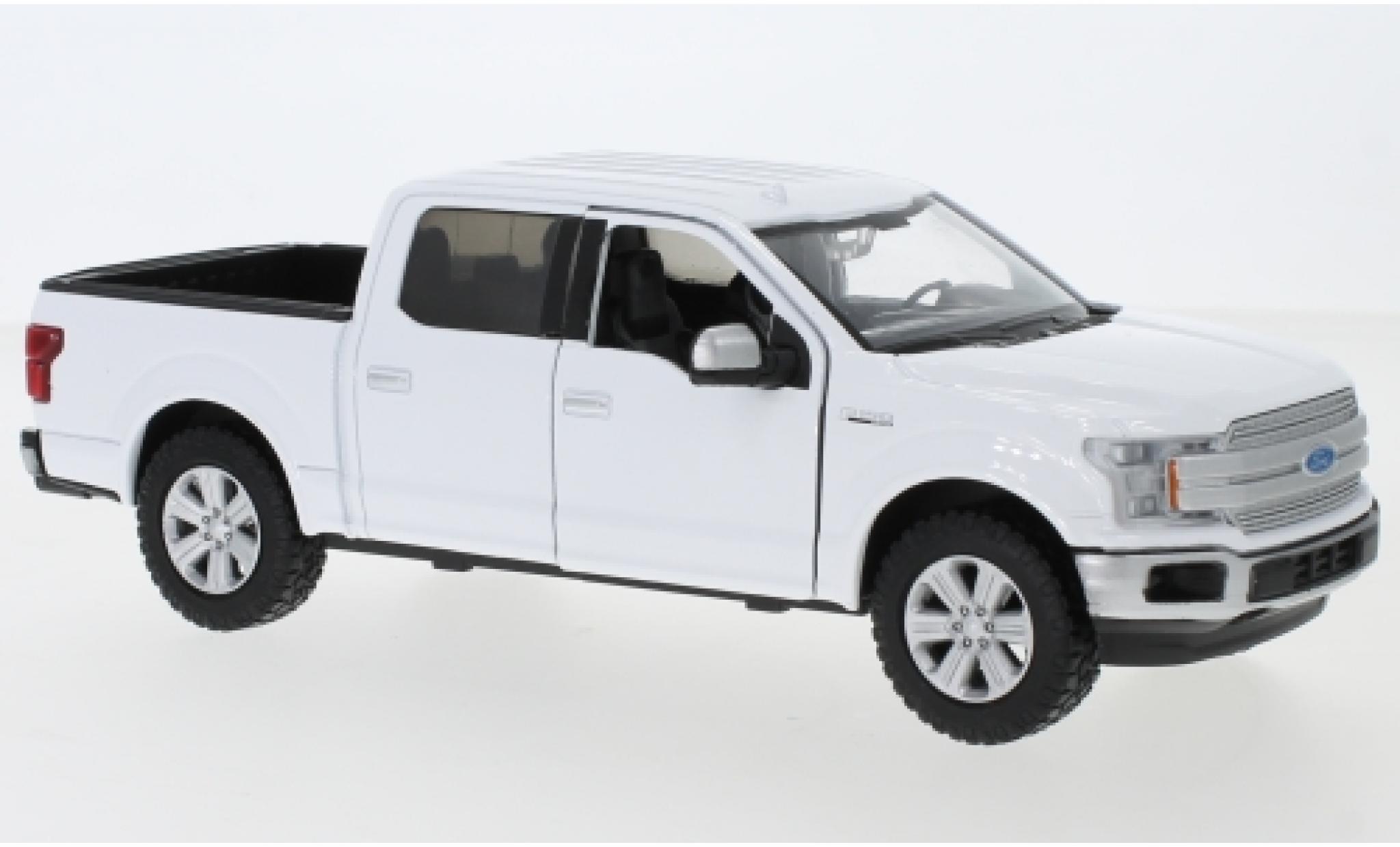 Ford F-1 1/24 Motormax 50 Lariat Crew Cab white 2019 diecast model cars