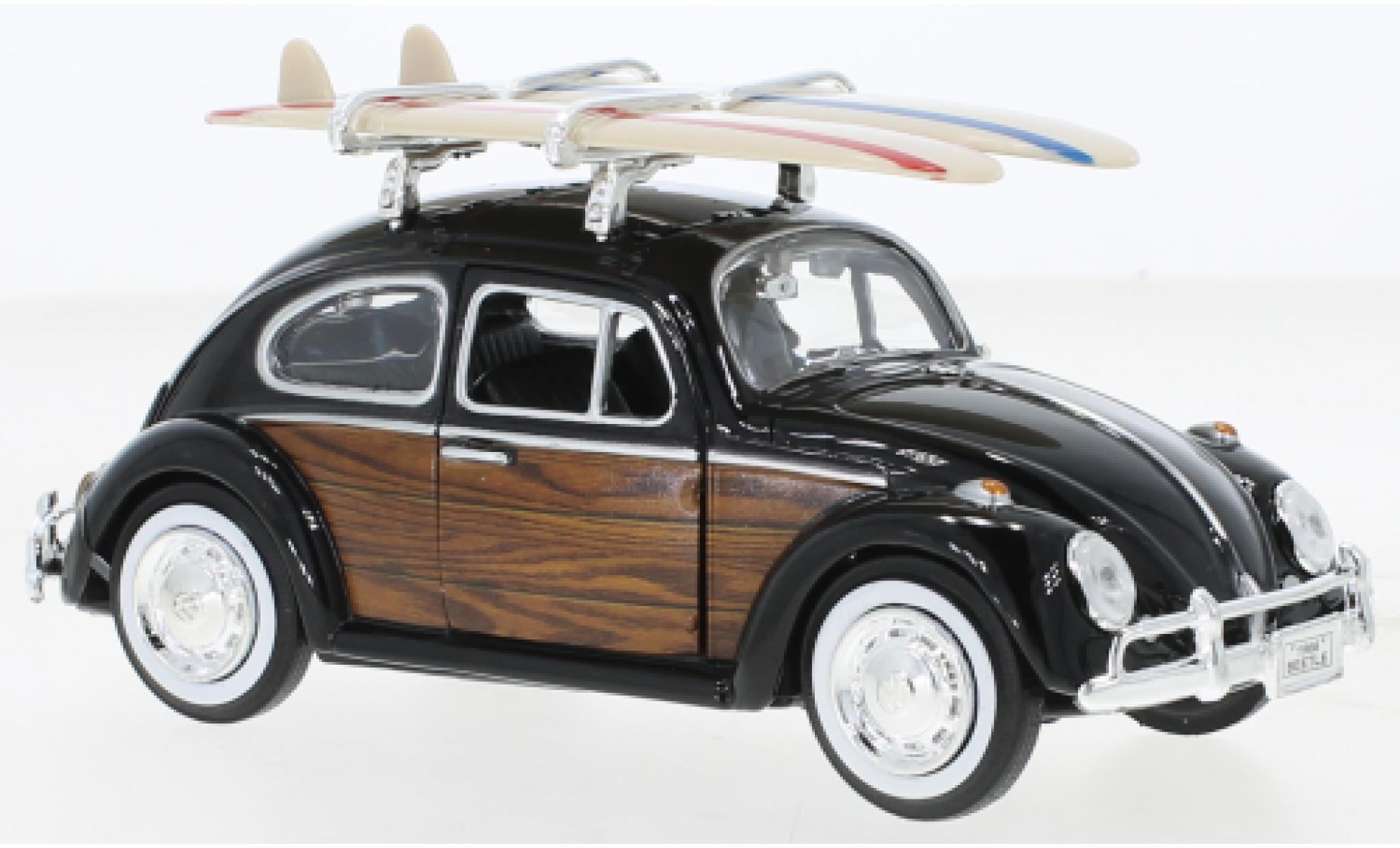 Volkswagen Beetle 1/24 Motormax (K&auml;fer) black/Holzoptik 1966 diecast model cars
