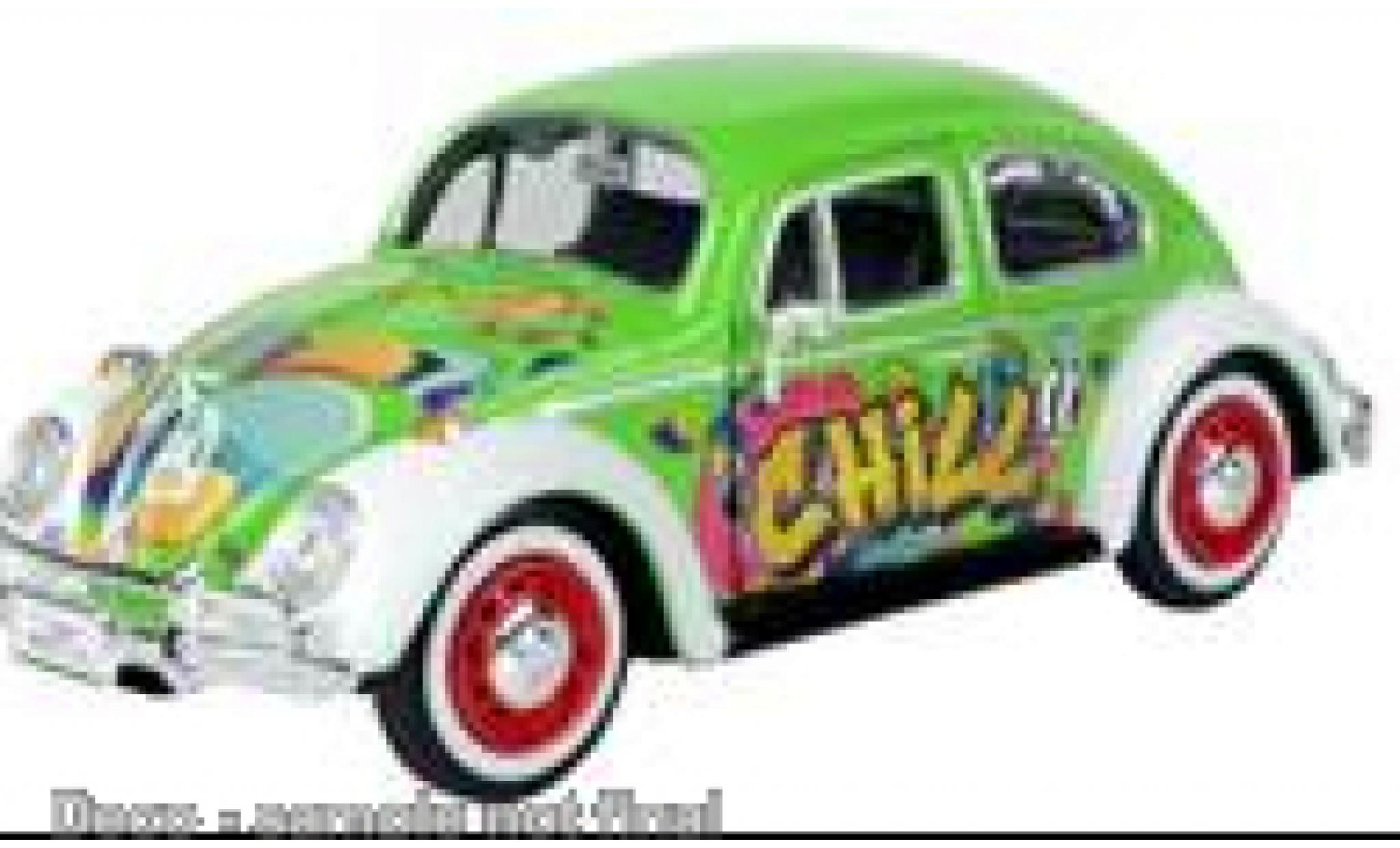 Volkswagen Beetle 1/24 Motormax vert/D&eacute;corer 1966 diecast model cars