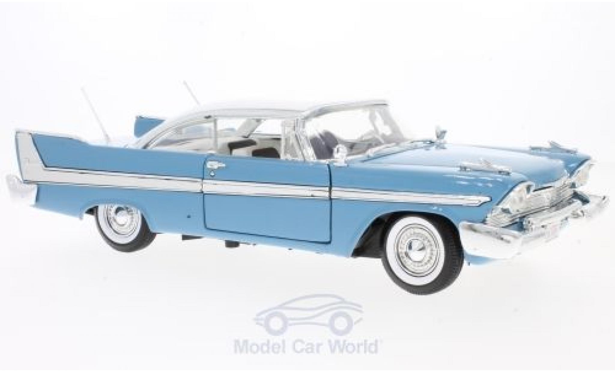 Plymouth Fury 1/18 Motormax blue/white 1958 diecast model cars