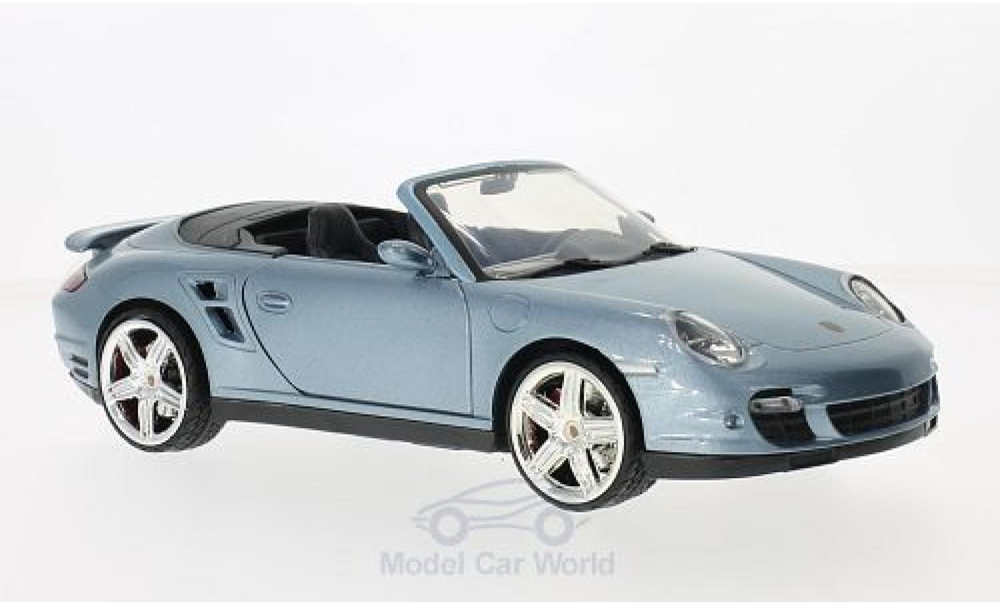 Porsche 997 Turbo 1/18 Motormax 911 () Turbo Convertible metallic blue diecast model cars