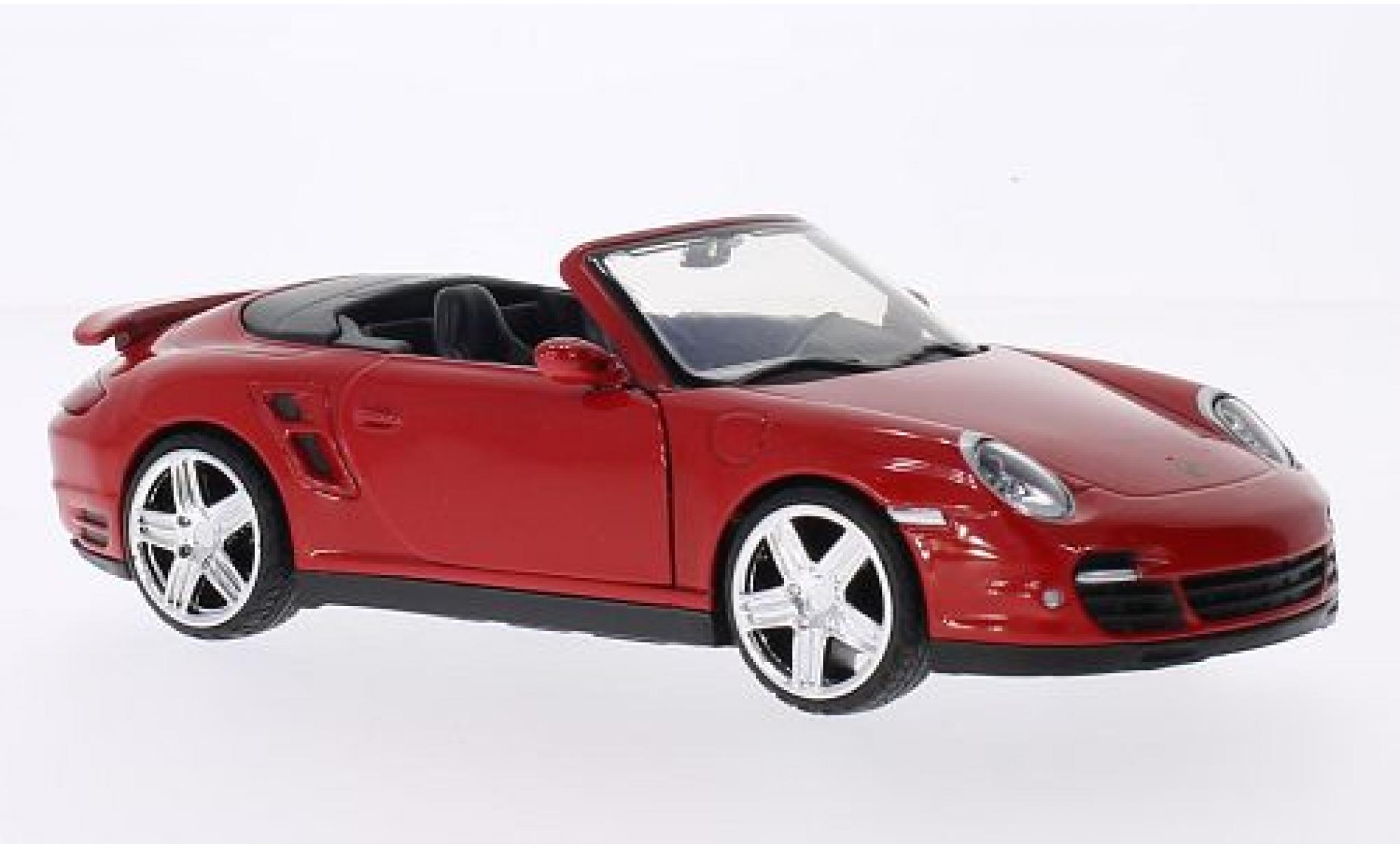 Porsche 997 Turbo 1/24 Motormax 911 Turbo Convertible () red diecast model cars