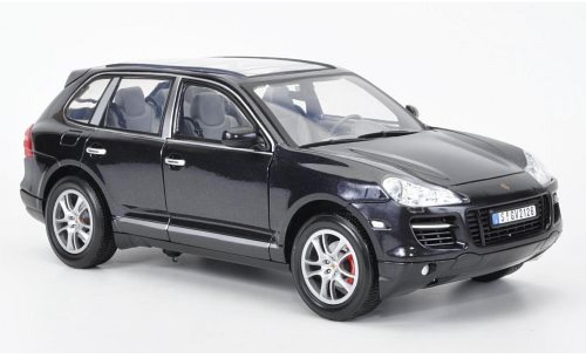 Porsche Cayenne Turbo 1/18 Motormax Turbo metallic black diecast model cars