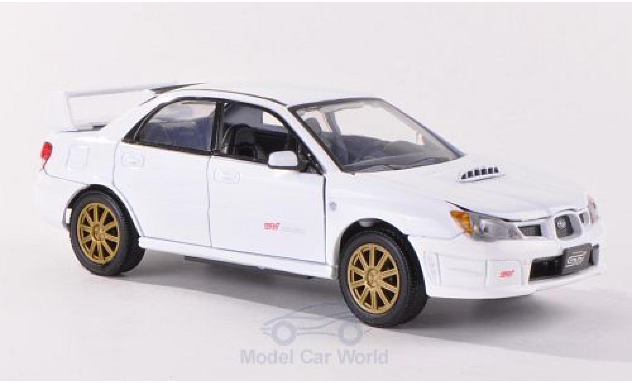 Subaru Impreza 1/24 Motormax WRX STi white diecast model cars