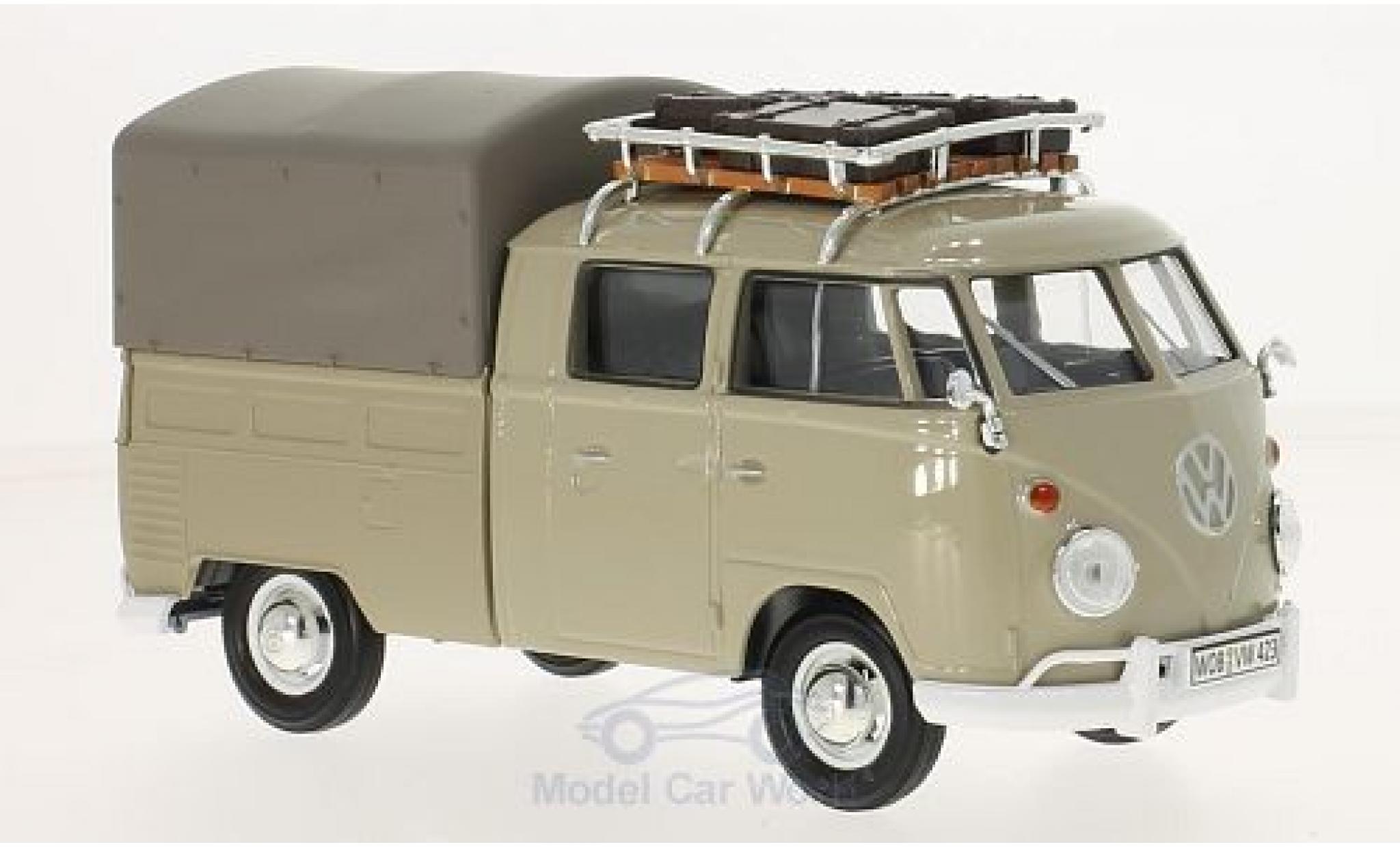 Volkswagen T1 B 1/24 Motormax beige Pick Up mit Dachgep&auml;cktr&auml;ger und Plane diecast model cars
