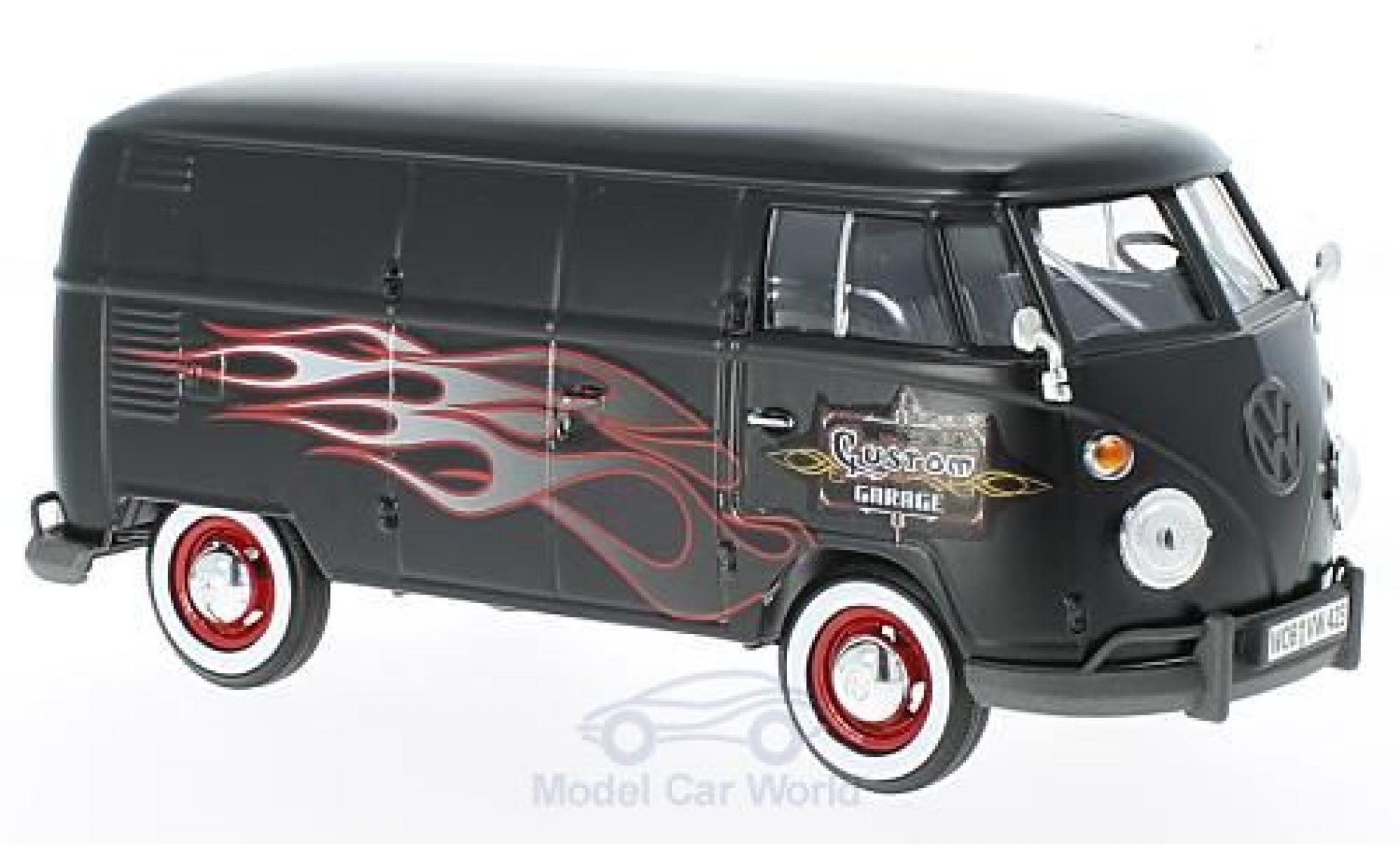Volkswagen T1 A 1/24 Motormax matt-black/Dekor Custom Garage diecast model cars