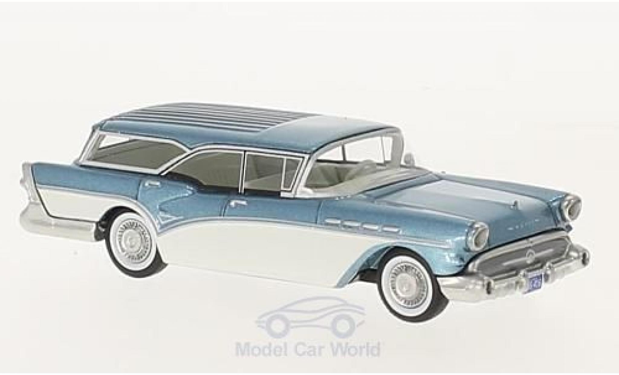 Buick Century 1/64 Neo Caballero Estate Wagon metallic blue/white 1957 diecast model cars