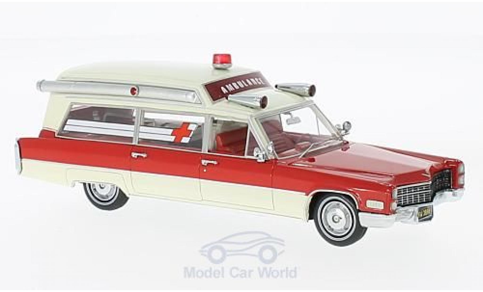 Cadillac S & S 1/43 Neo Ambulance red/white 1966 diecast model cars