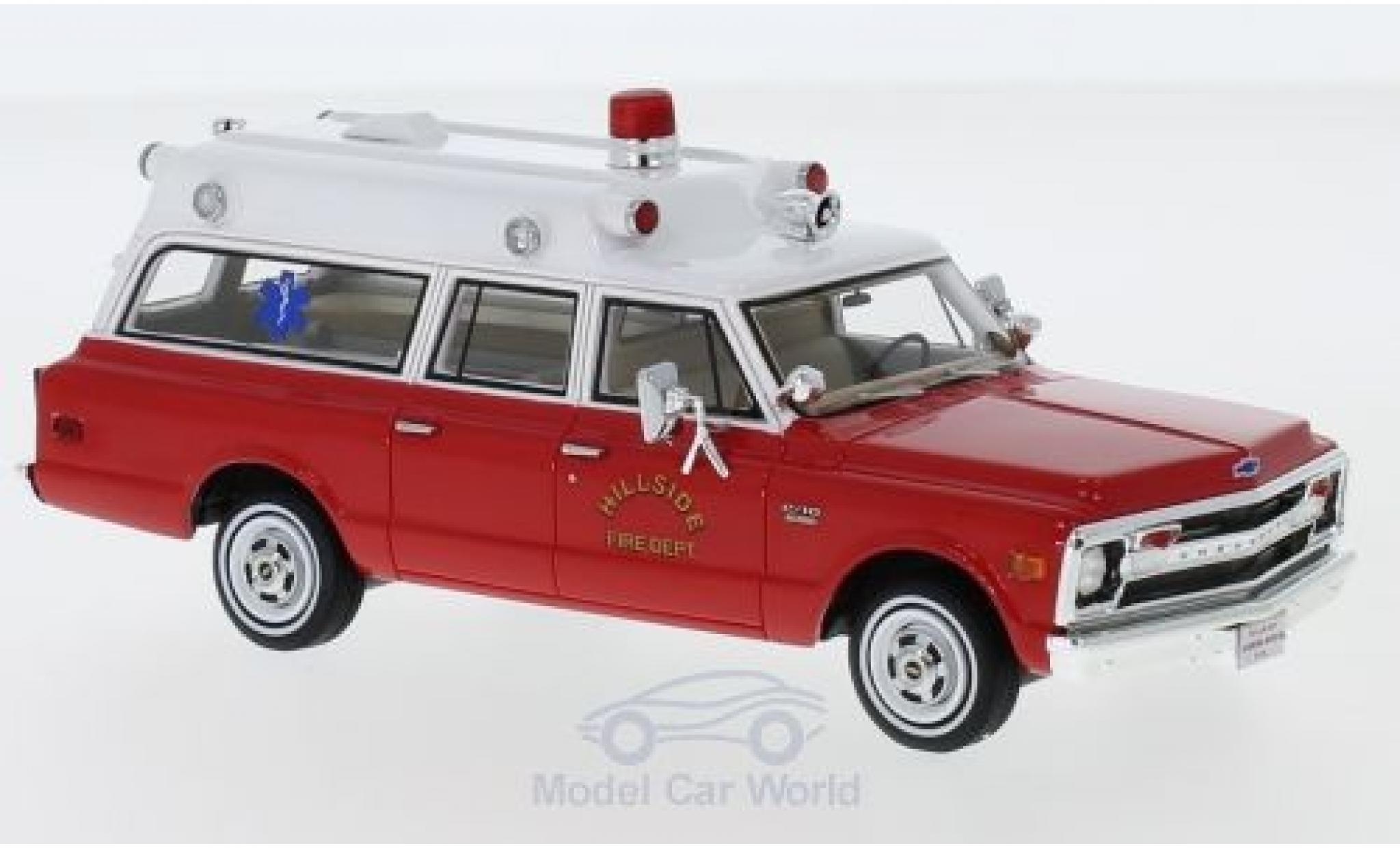 Chevrolet Suburban 1/43 Neo Ambulance red/white Hillside Fire Department 1970 diecast model cars