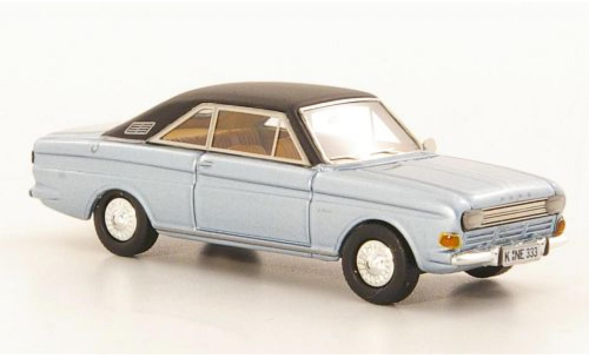 Ford Taunus 1/87 Neo P6 15M Coupe metallic blue/black 1968 diecast model cars