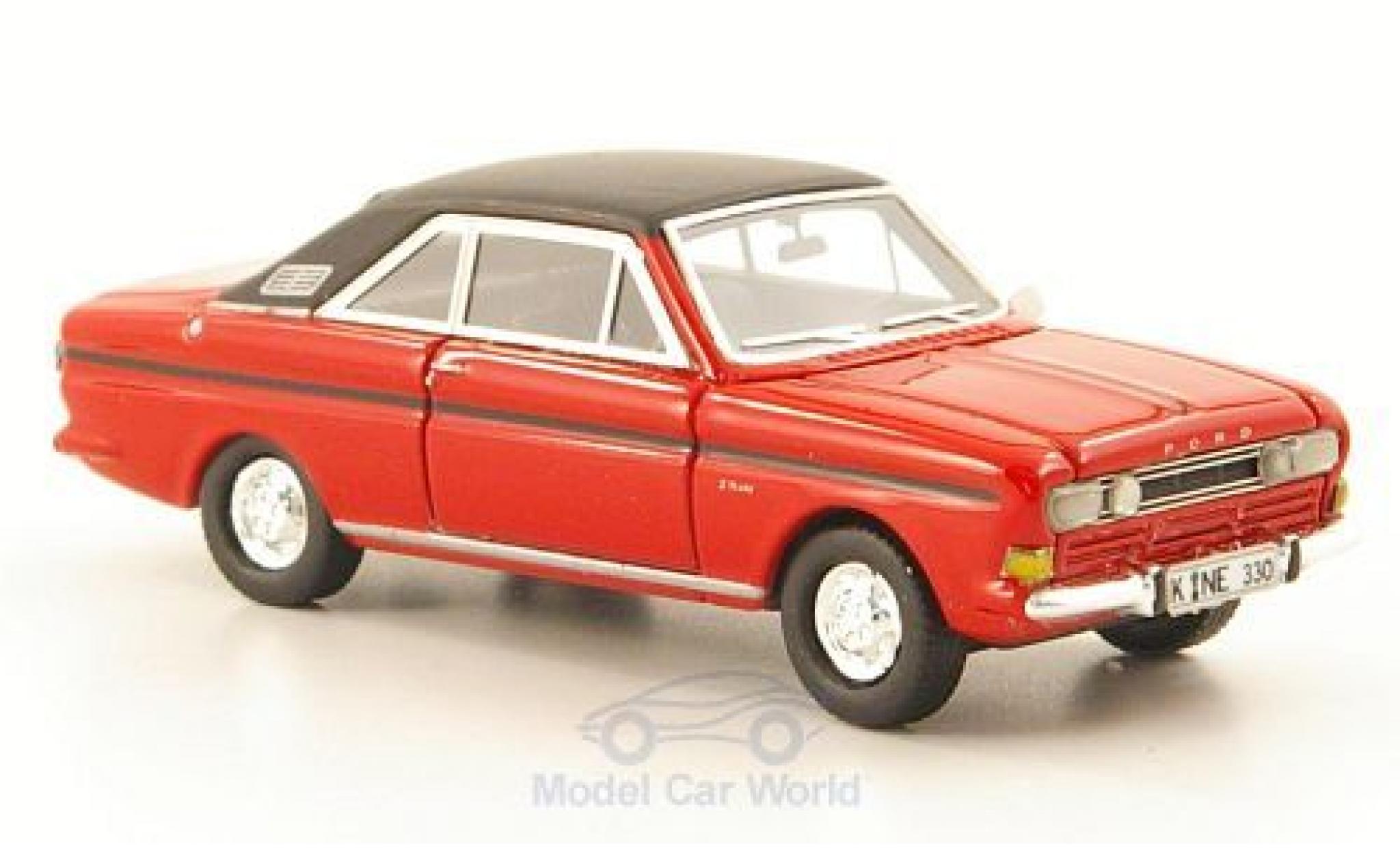 Ford Taunus 1968 1/87 Neo P6 15M RS Coupe red/matt-black 1968 diecast model cars