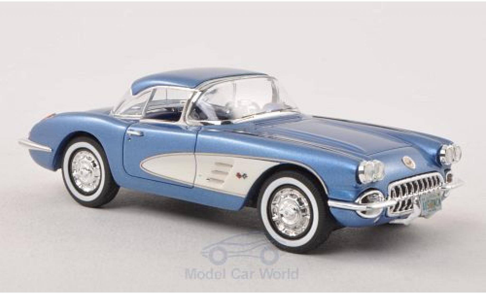 Chevrolet Corvette C1 1/43 Neo (C1) Hardtop metallic blue/white 1959 diecast model cars