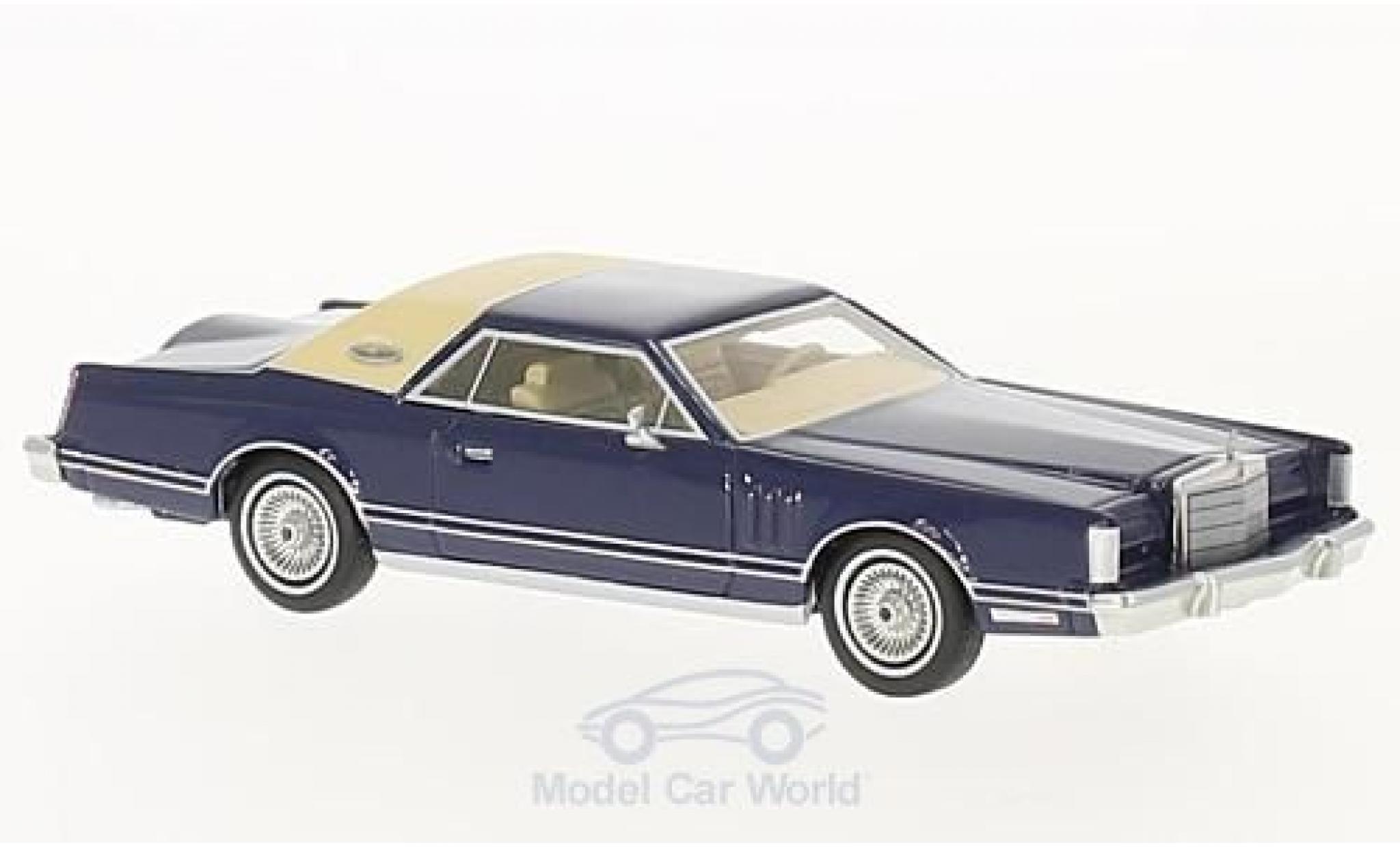 Lincoln Continental 1/64 Neo Mark V blue/beige 1977 diecast model cars