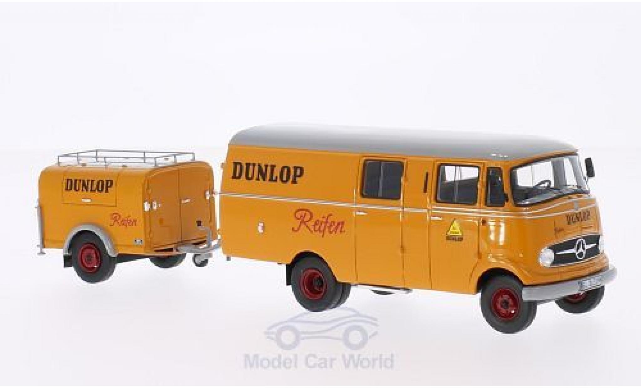 Mercedes L319 1/43 Neo Dunlop 1961 mit Ein-Achs-Anh&auml;nger ohne Vitrine diecast model cars
