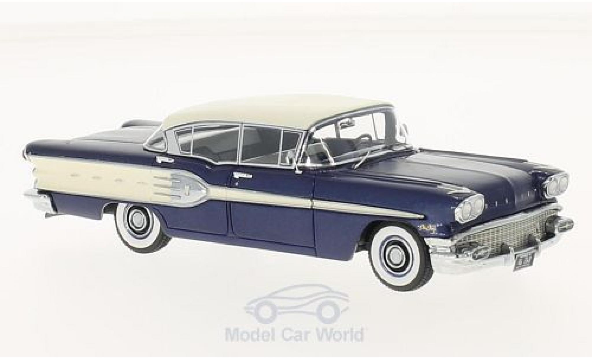 Pontiac Star Chief 1/43 Neo 4-Door Sedan metallic blue/white 1958 diecast model cars