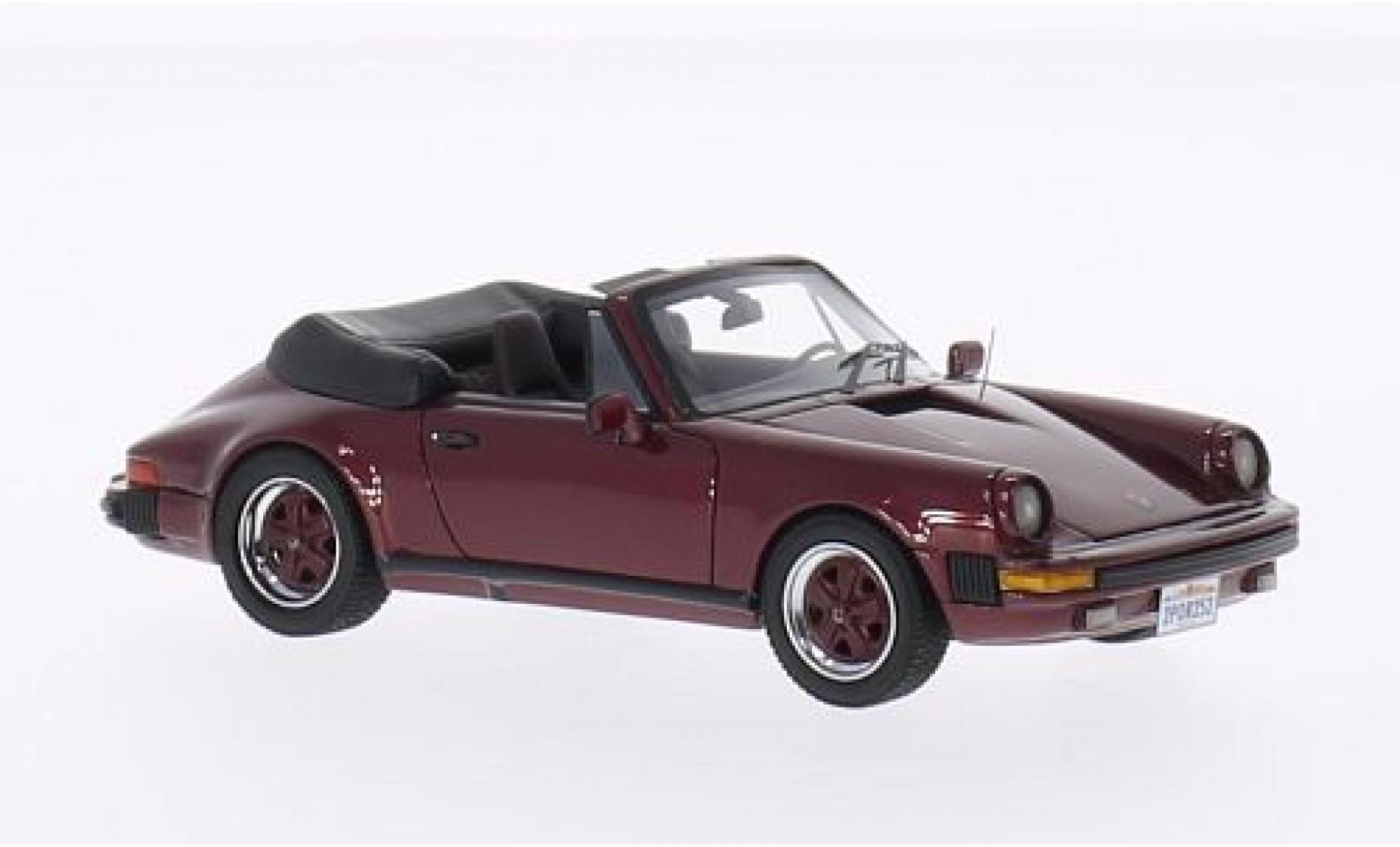 Porsche 930 1/43 Neo 911 Carrera Convertible metallic red 1985 USA-Version diecast model cars