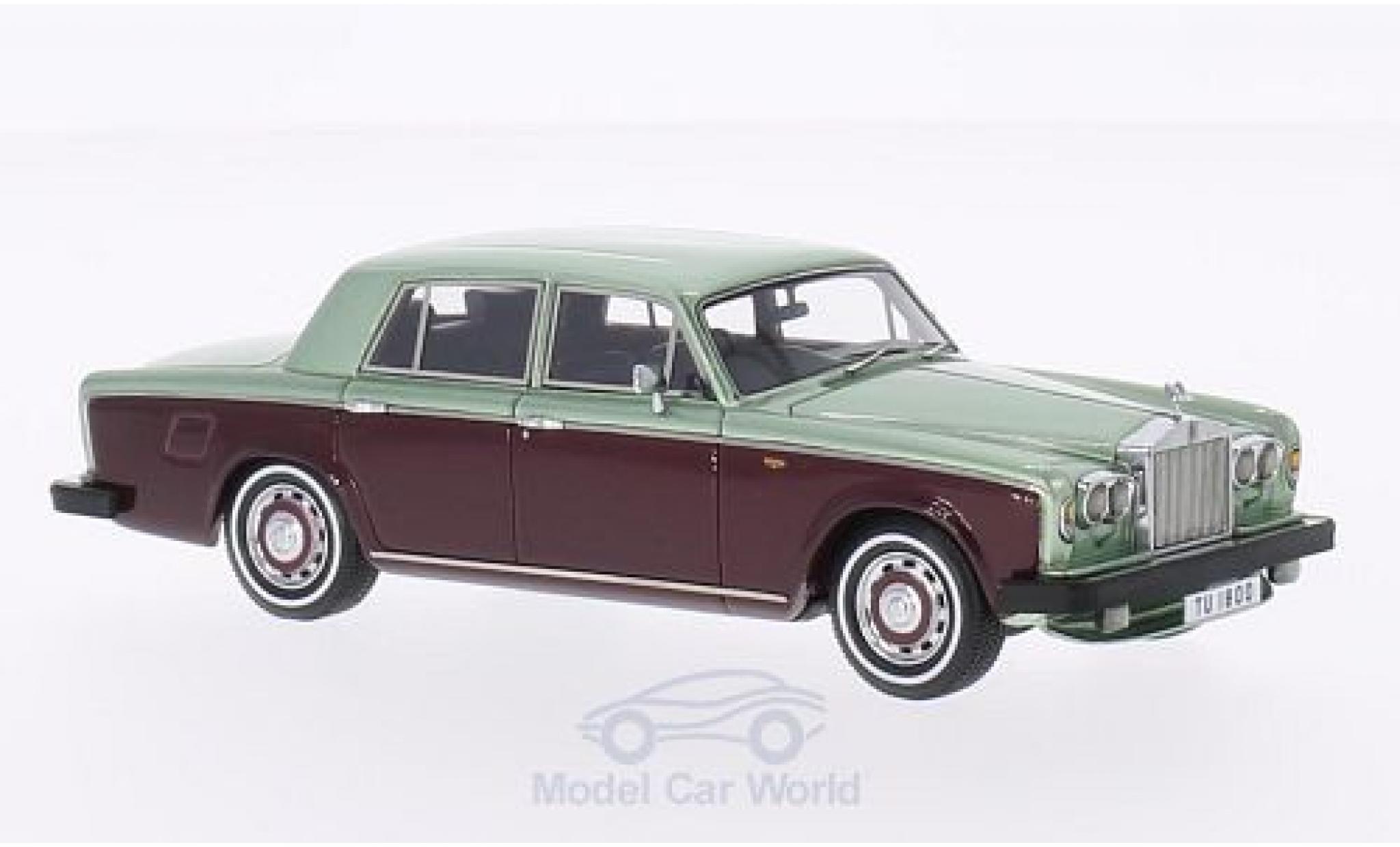 Rolls Royce Silver Shadow 1/43 Neo II metallic green/metallic red RHD 1978 diecast model cars