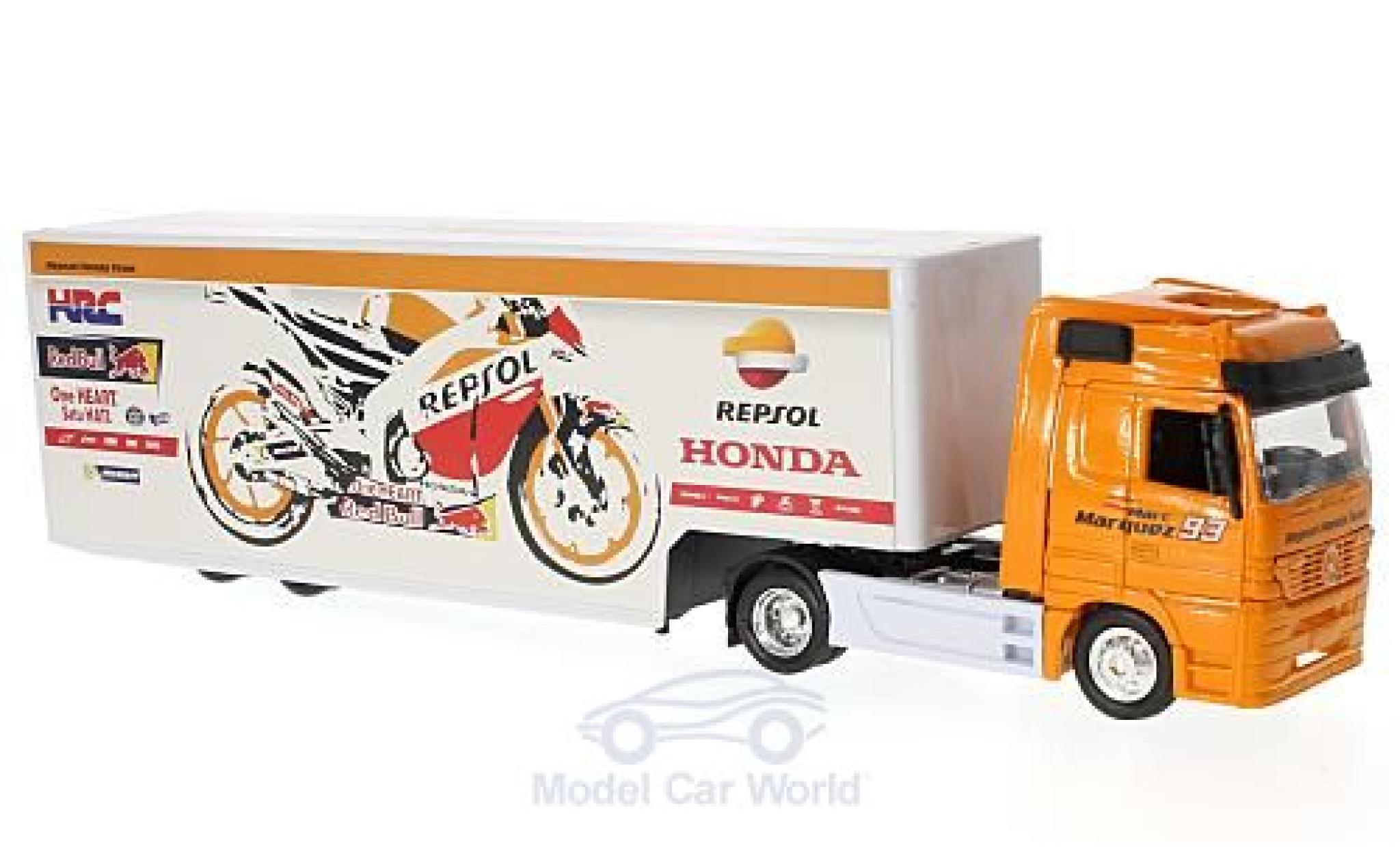 Mercedes Actros 1/43 New Ray Repsol Honda Team mit Kastenauflieger diecast model cars