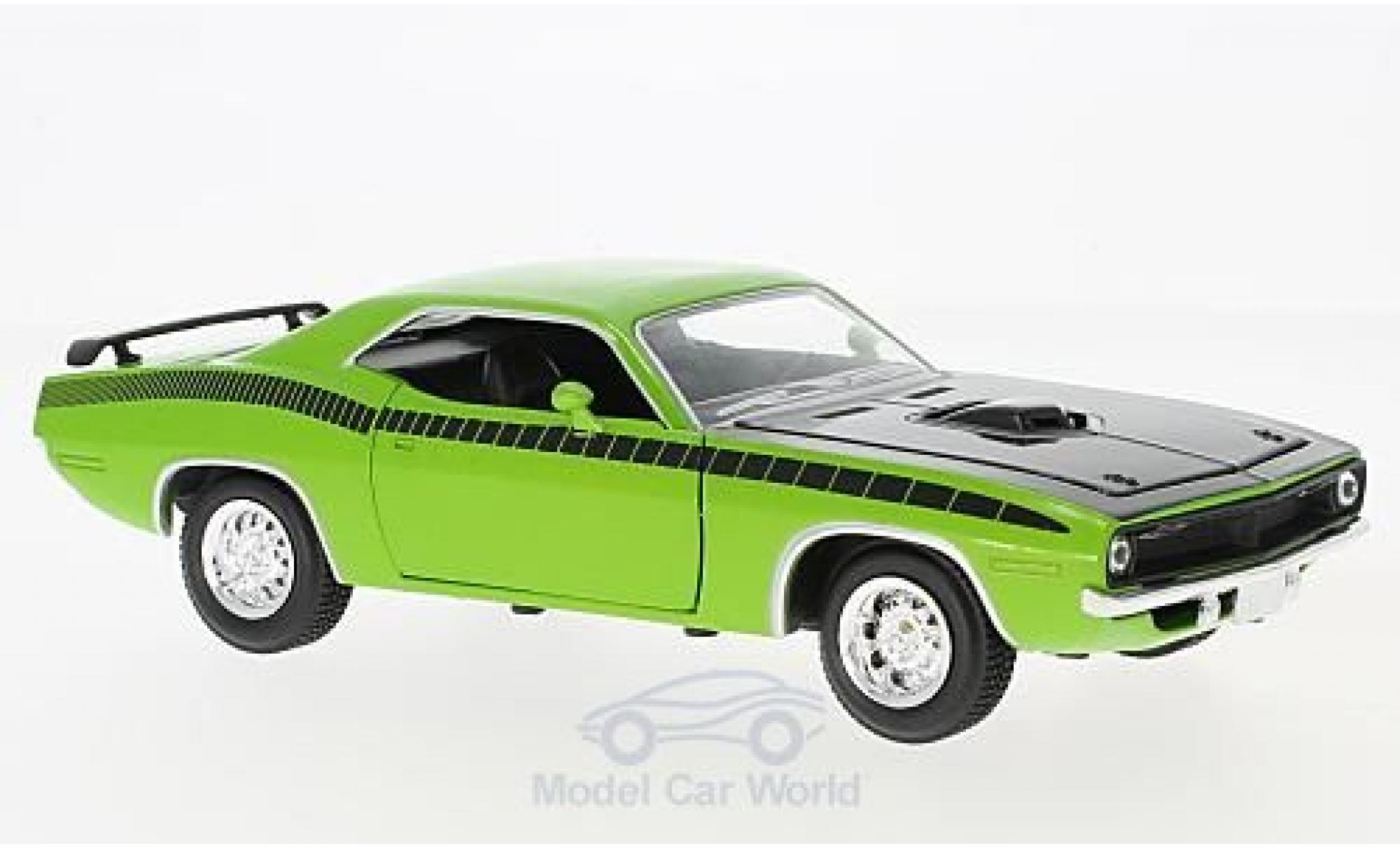 Plymouth Cuda 1/18 New Ray green/black 1970 diecast model cars