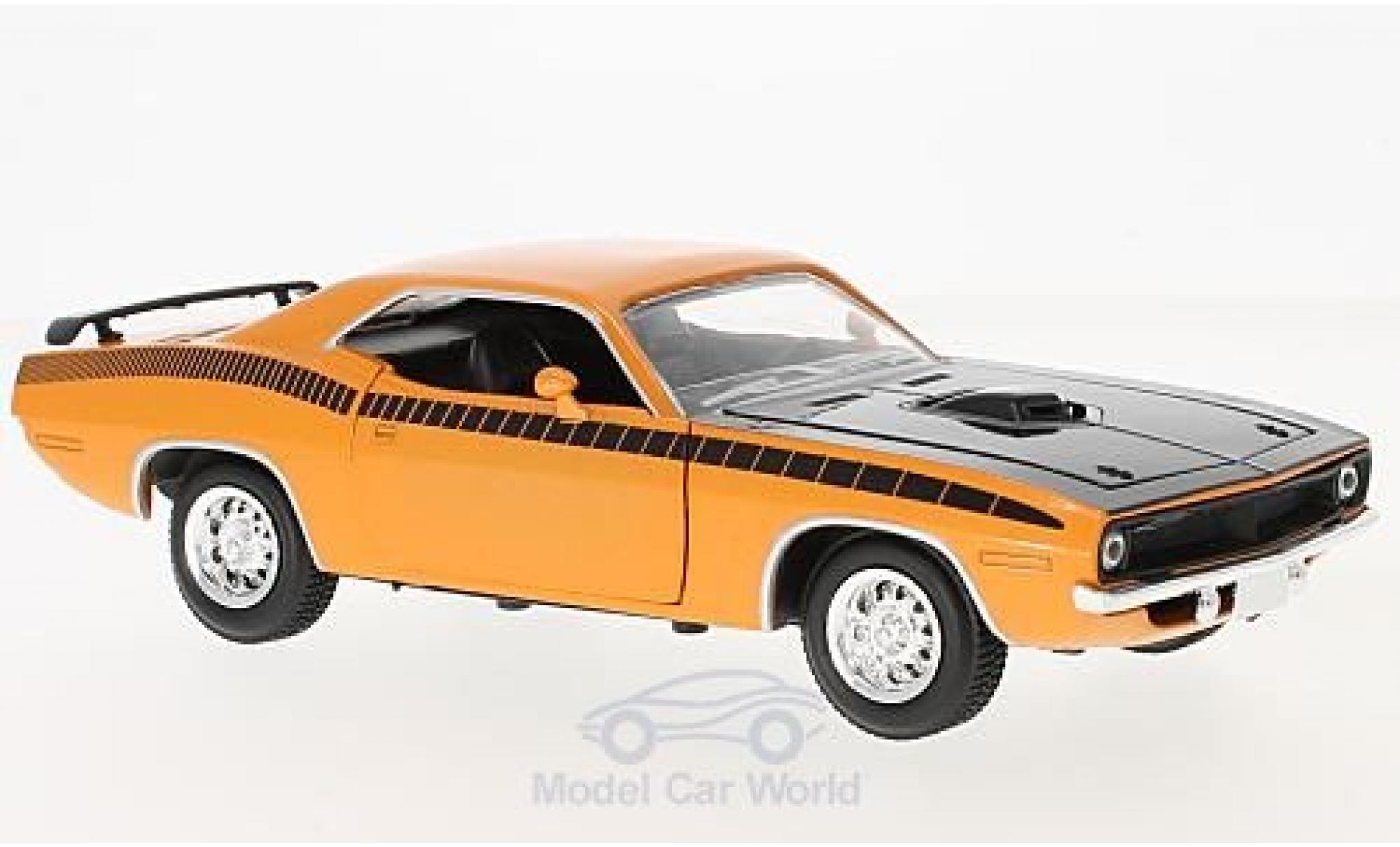 Plymouth Cuda 1/18 New Ray orange/black 1970 diecast model cars