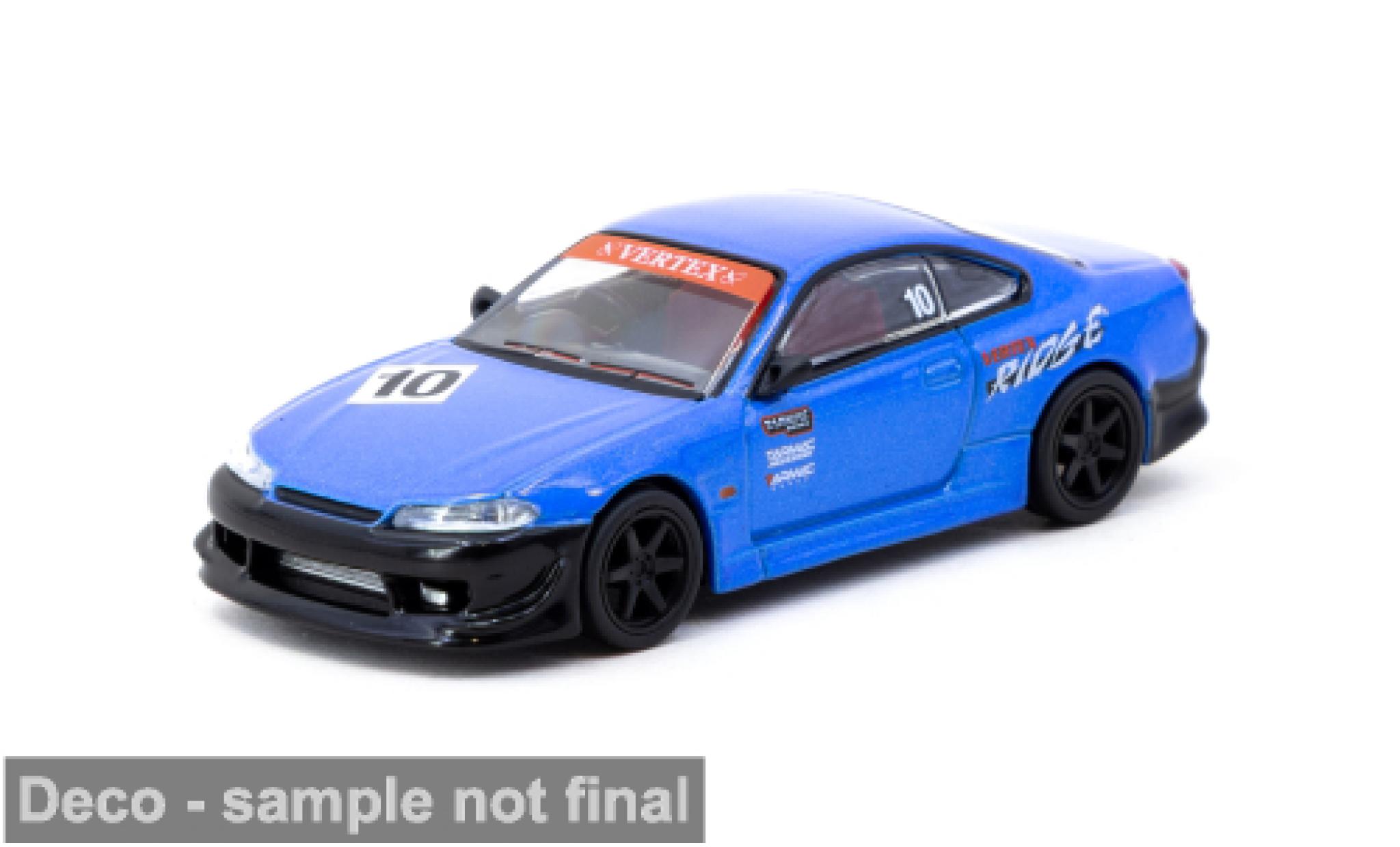 Nissan Silvia 1/64 Tarmac Works (S15) VERTEX ( 10th Anniversary) blue/black 1:64 diecast model cars