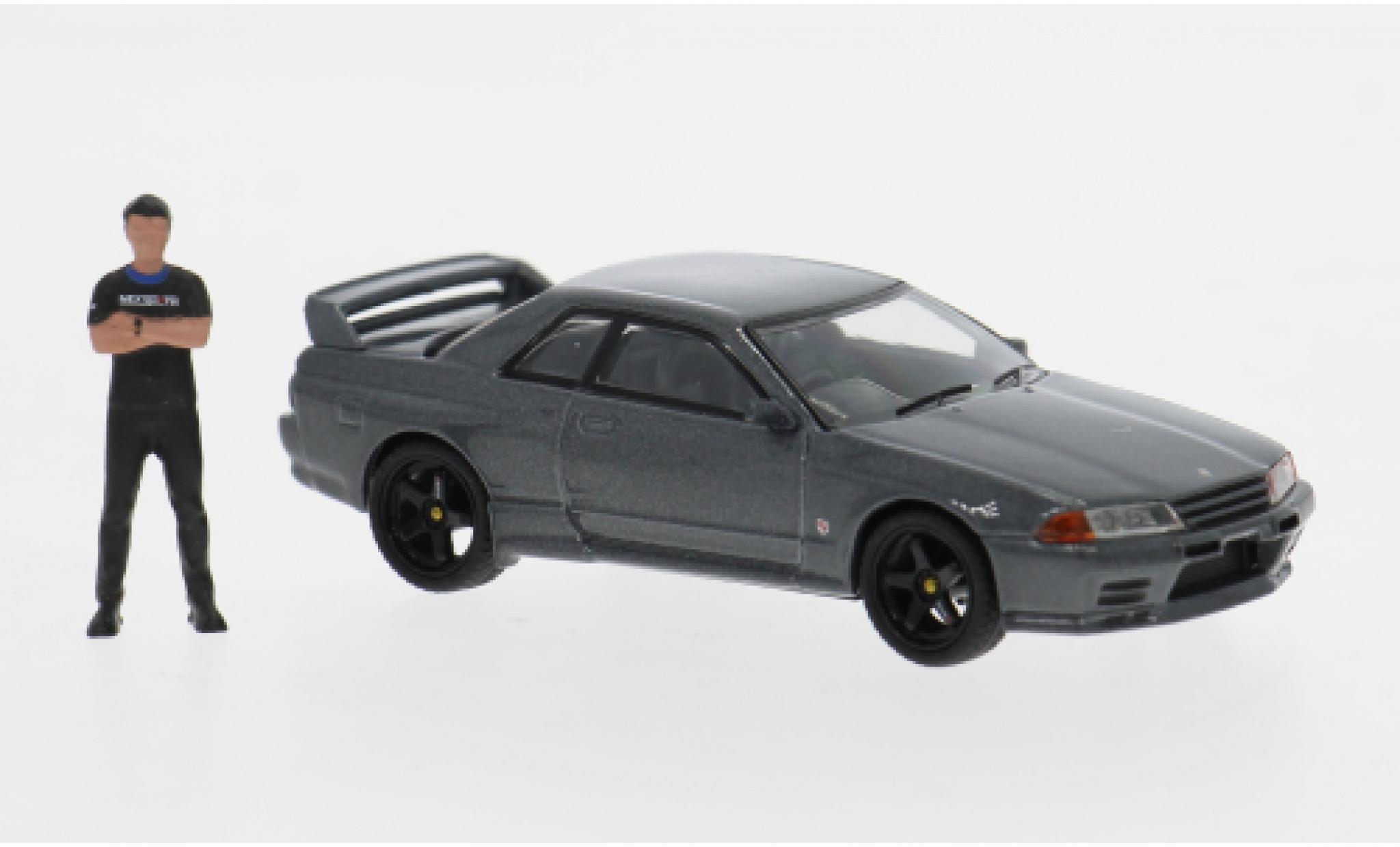 Nissan Skyline 1/64 Mini GT GT-R (R32) grey 1992 1:64 diecast model cars
