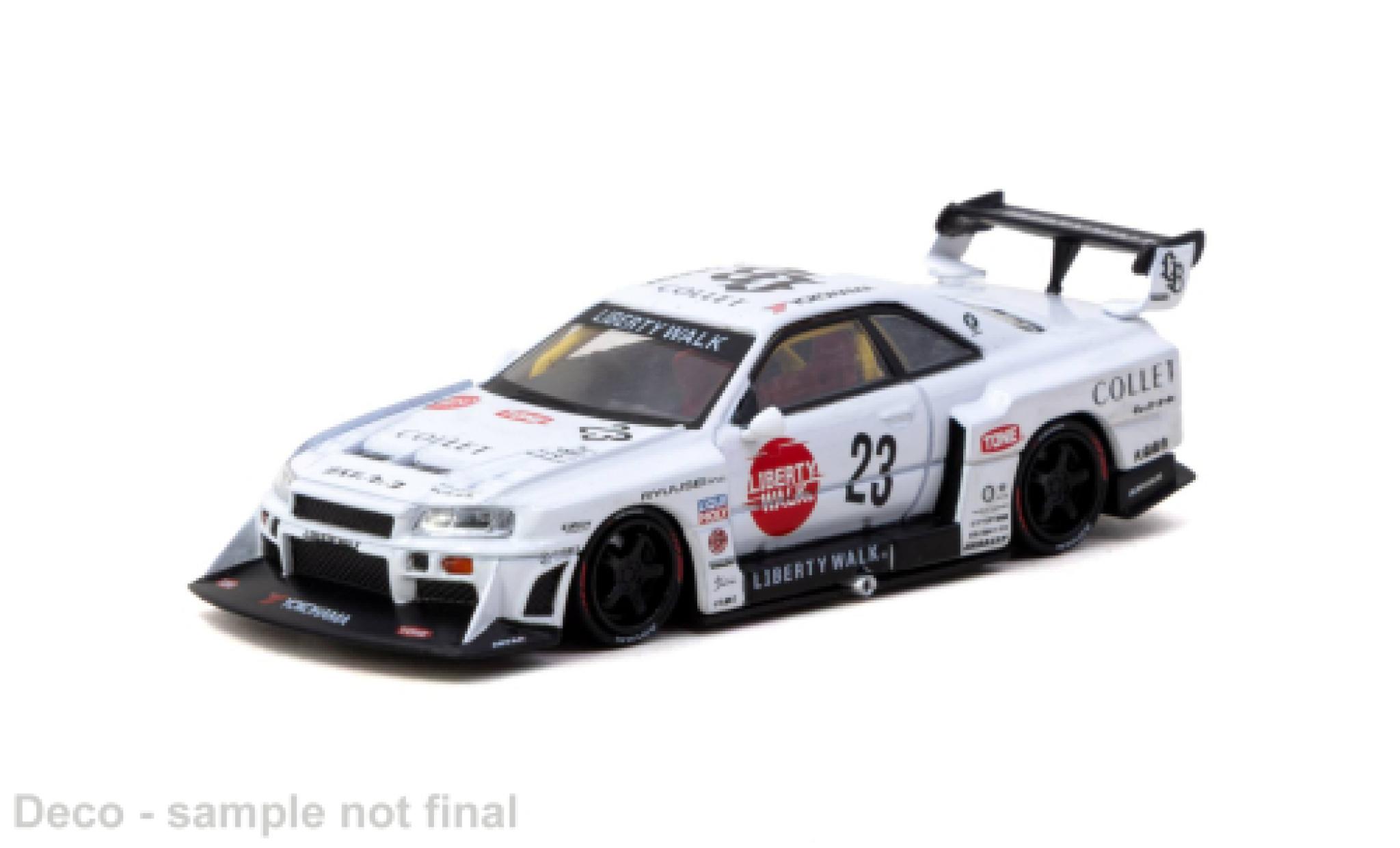 Nissan Skyline 1/64 Tarmac Works GTR (R34) white 2025 #23 1:64 diecast model cars