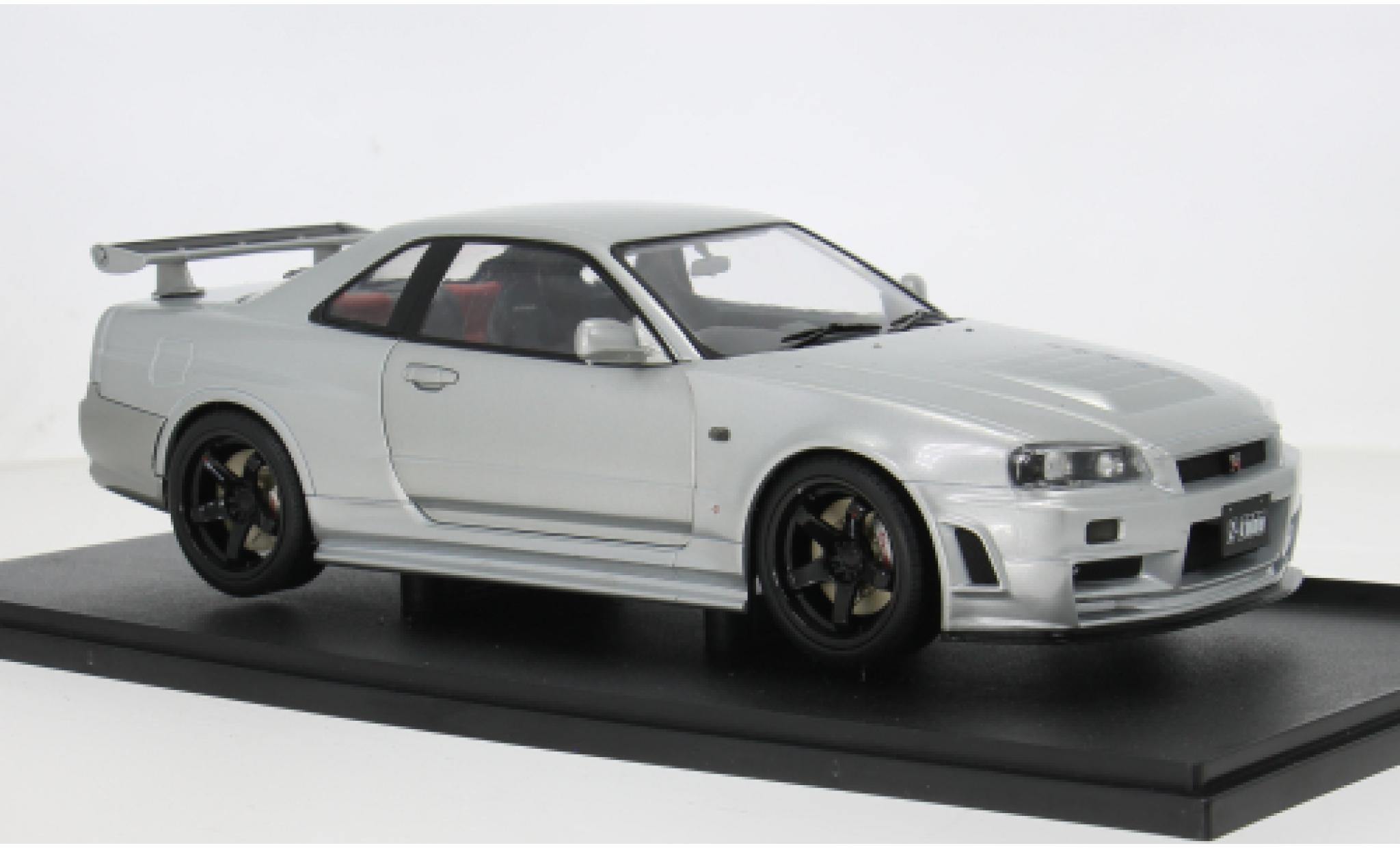 Nissan Skyline 1/18 Solido R34 GT-R silver/Dekor 1:18 diecast model cars
