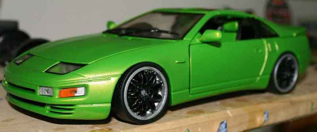 Nissan 300 ZX fairlady green jantes style bbs blacks 1/18 Kyosho