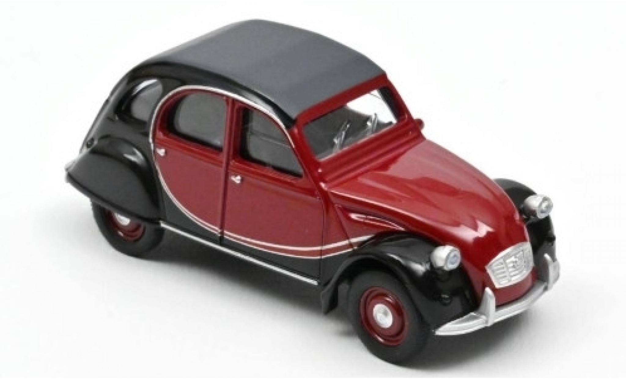Citroen 2CV 1/64 Norev Charleston red/black 1982 diecast model cars