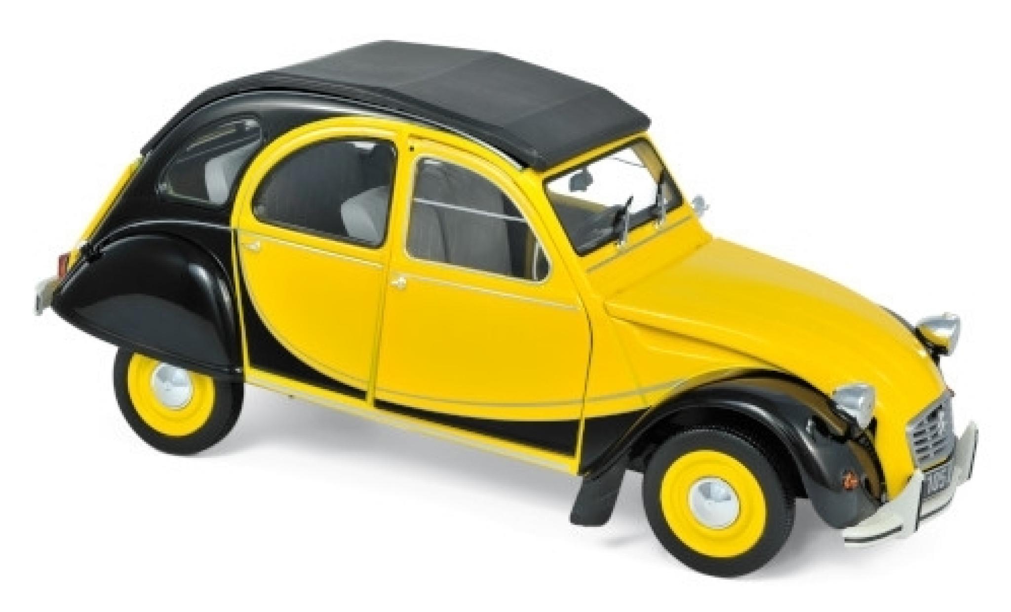 Citroen 2CV 1/18 Norev Charleston yellow/black 1982 diecast model cars