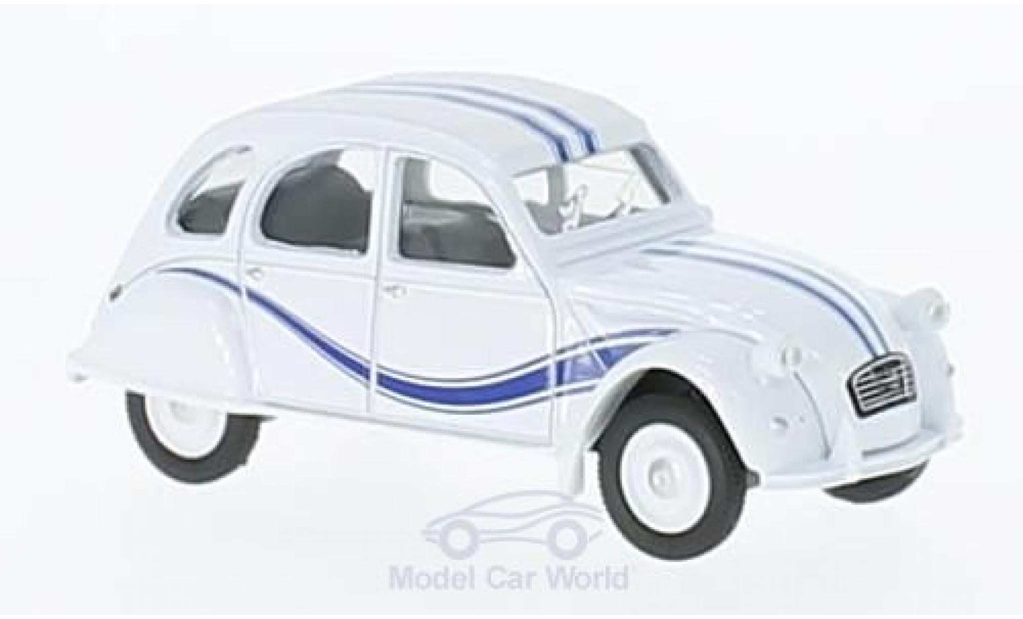 Citroen 2CV 1/64 Norev France 3 white/blue 1983 diecast model cars
