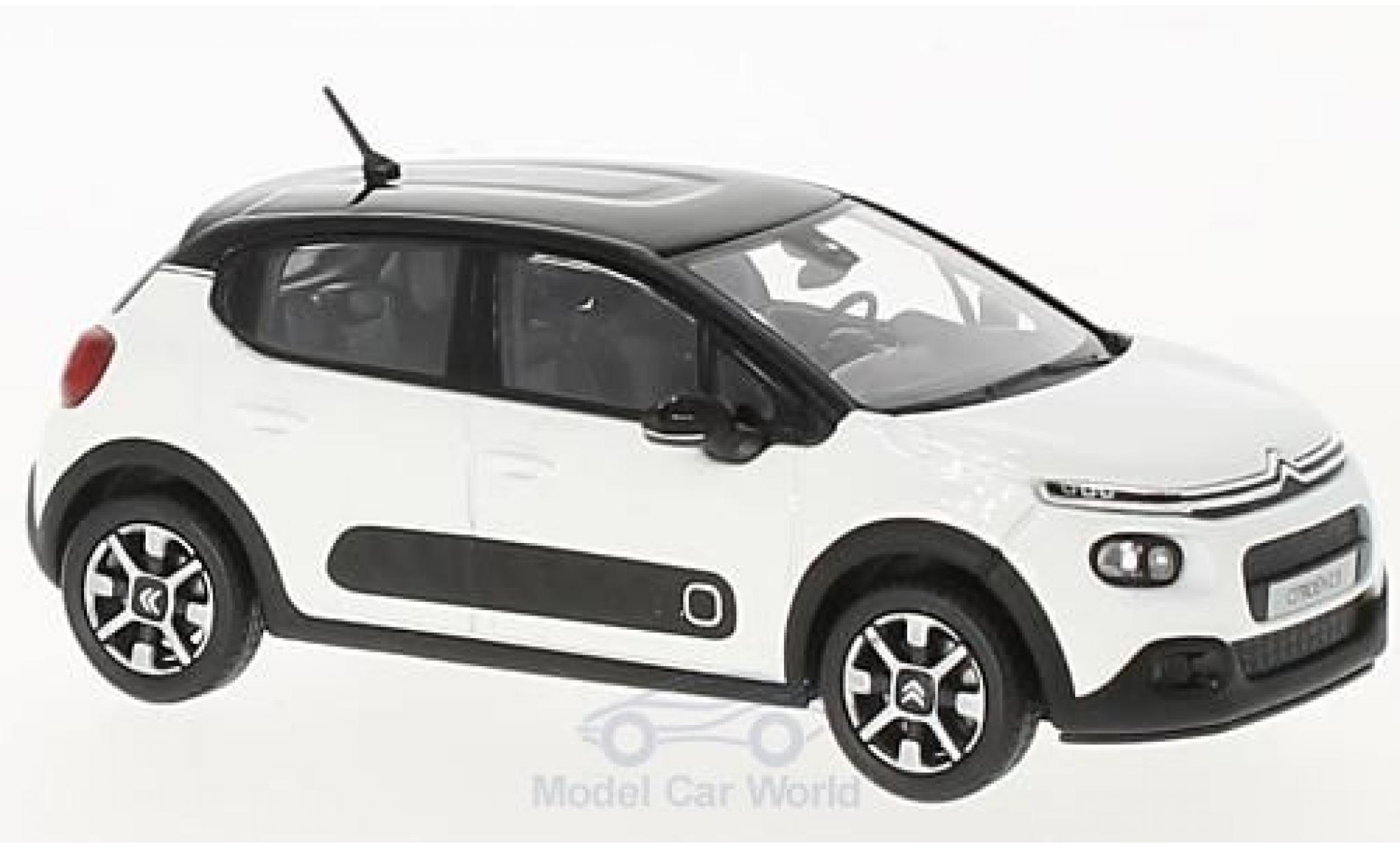 Citroen C3 1/43 Norev white/black 2016 diecast model cars