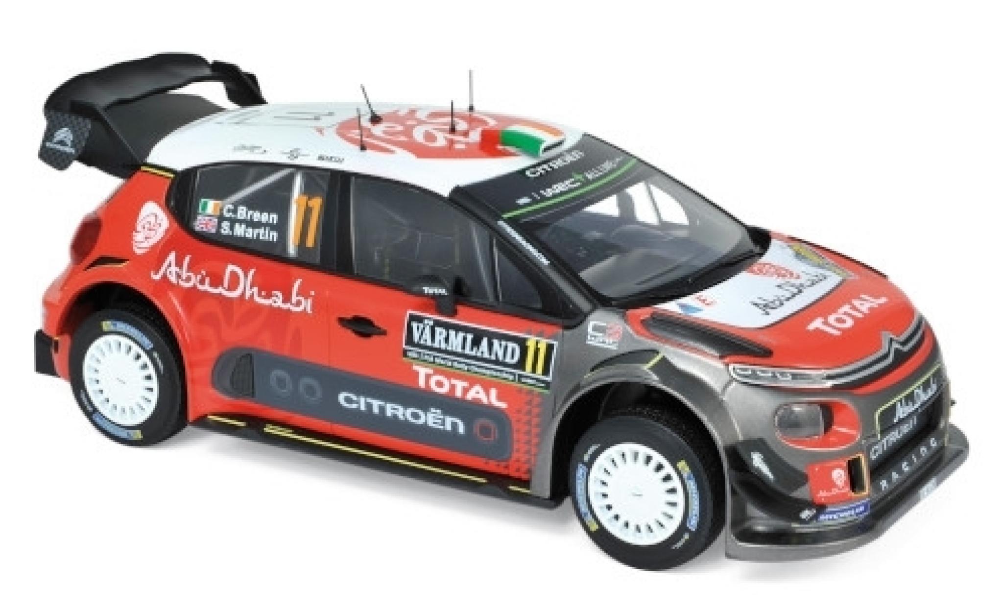 Citroen C3 1/18 Norev WRC No.11 Rally WM Rally Schweden 2018 C.Breen/S.Martin diecast model cars