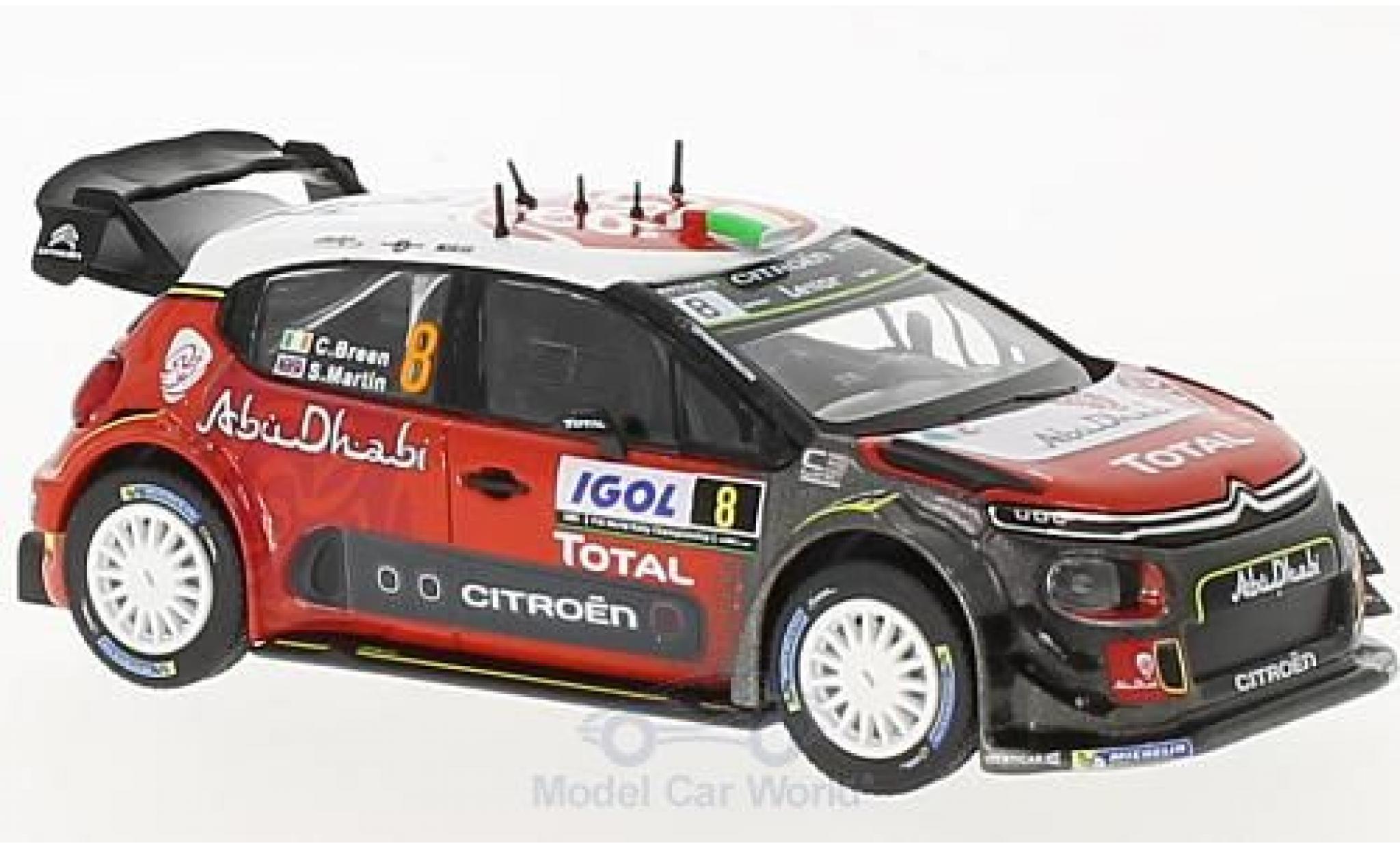 Citroen C3 1/43 Norev WRC No.8 WRC Rally Tour de Corse 2017 C.Breen/S.Martin diecast model cars