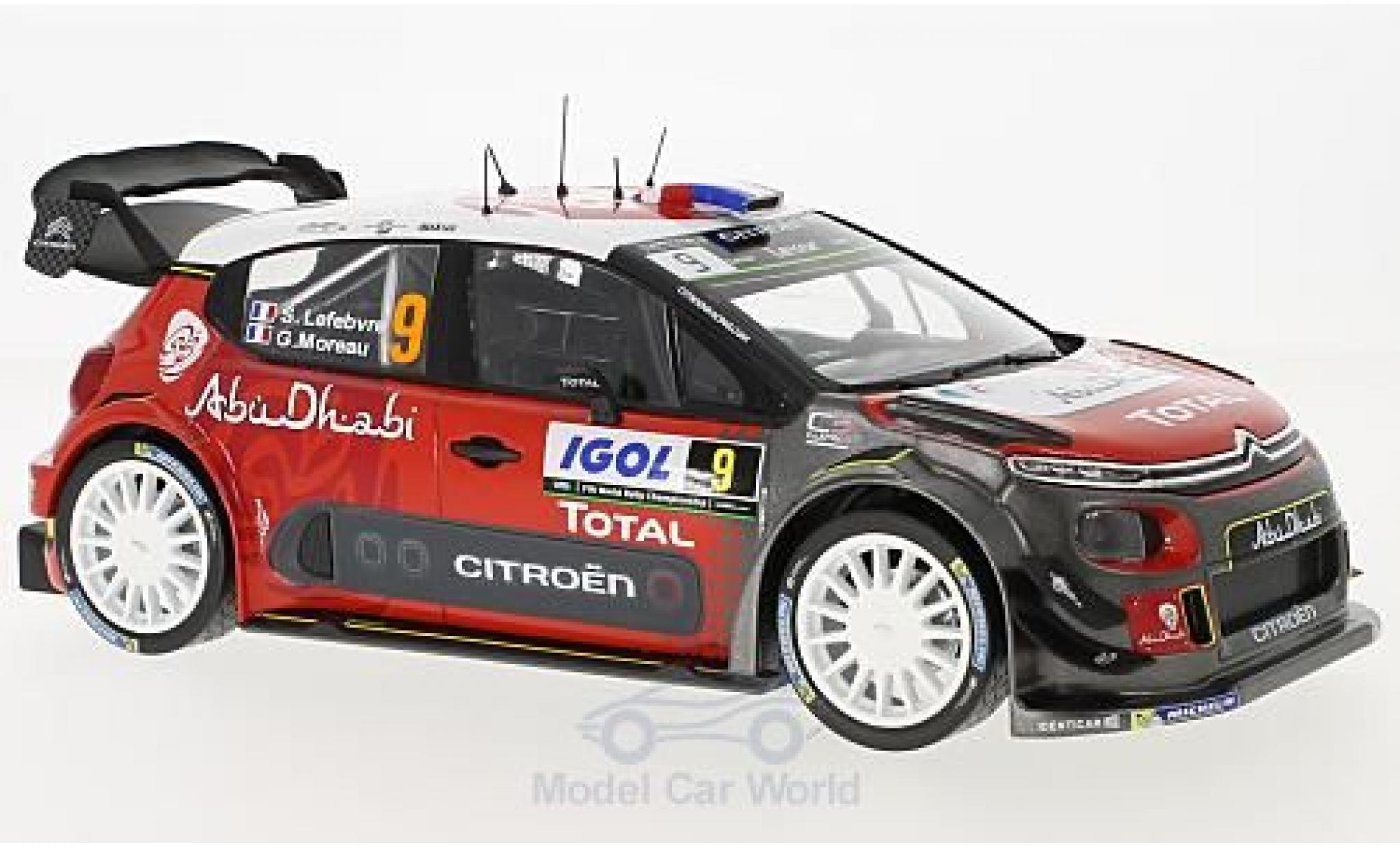 Citroen C3 1/18 Norev WRC No.9 Rally WM Tour de Corse 2017 S.Lefebvre/G.Moreau diecast model cars