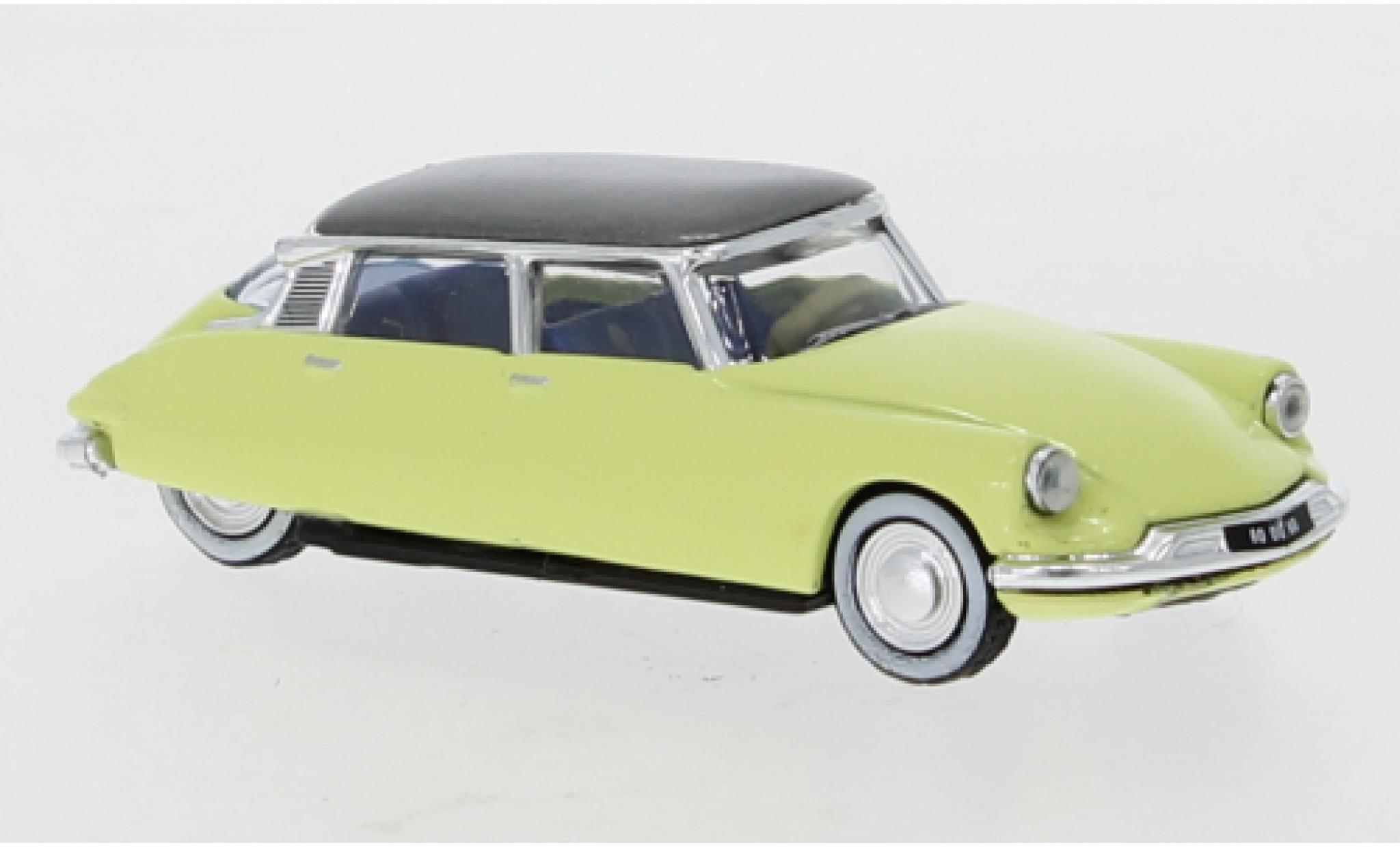 Citroen DS 1/87 Norev 19 yellow/metallic grey 1958 diecast model cars