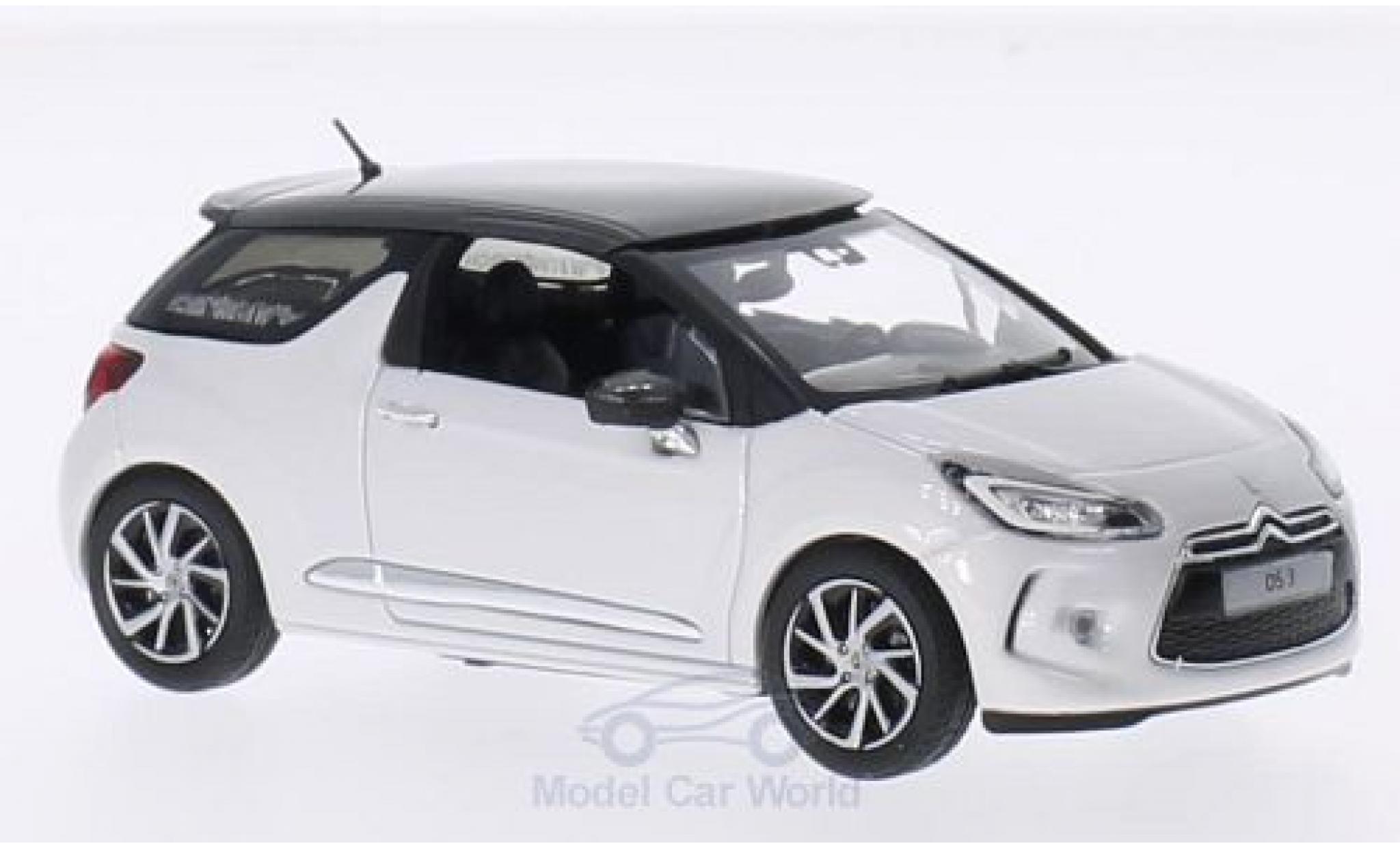 DS Automobiles DS3 1/43 Norev Citroen white/metallic grey 2014 diecast model cars