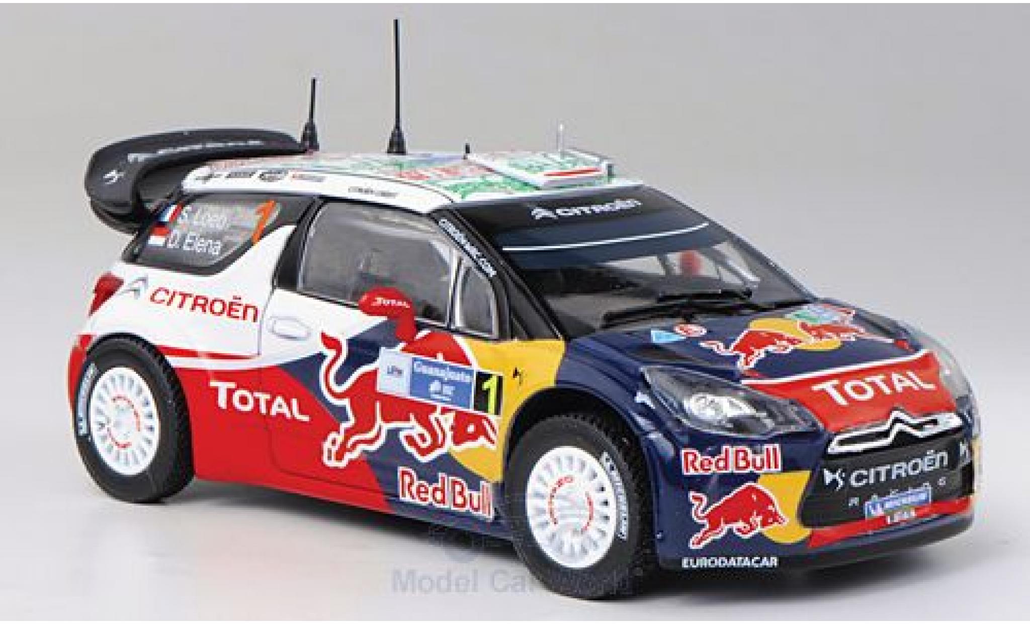 DS Automobiles DS3 1/43 Norev Citroen WRC No.1 Red Bull Total Rally Mexico 2011 S.Loeb/D.Elena diecast model cars