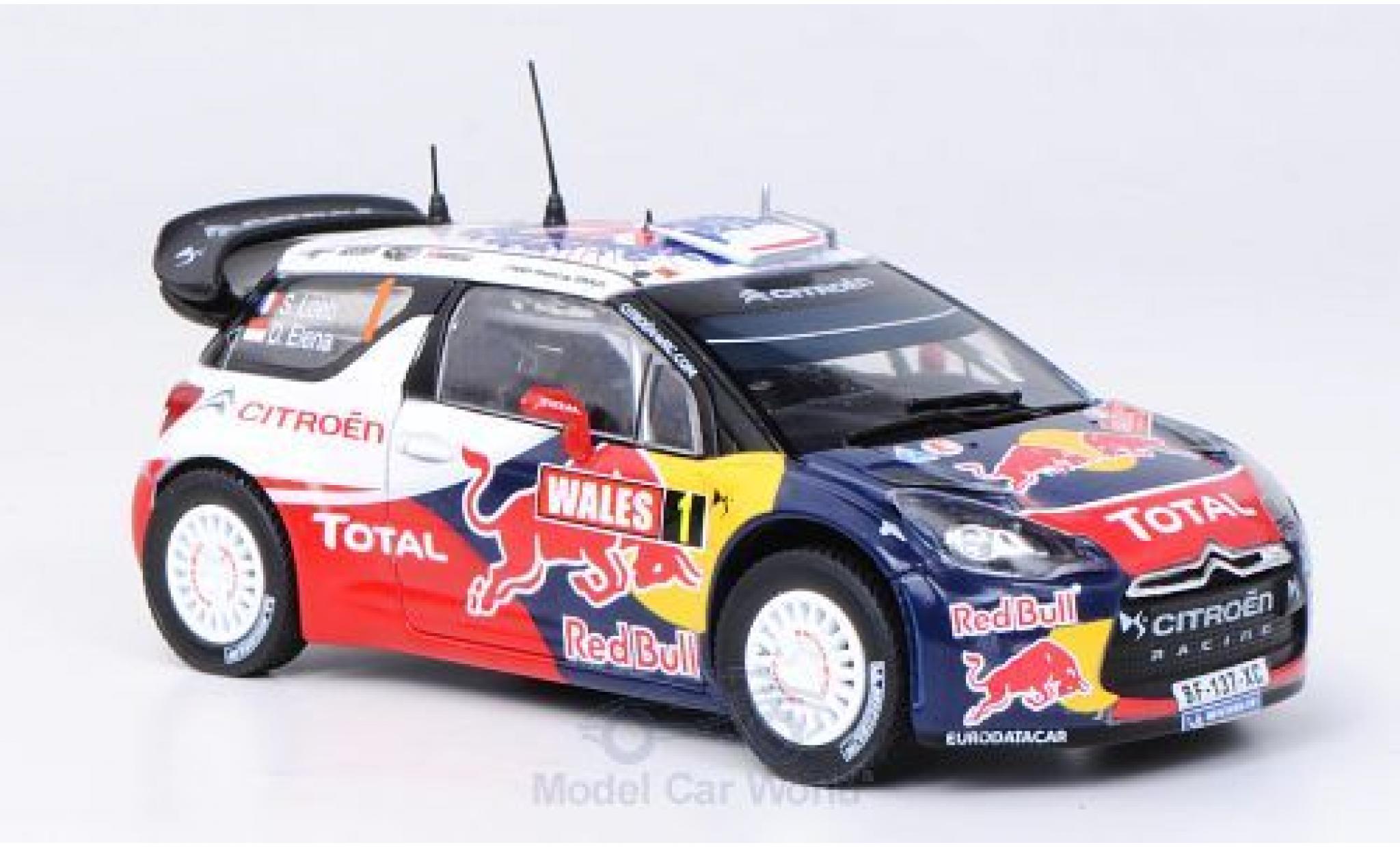 DS Automobiles DS3 1/43 Norev Citroen WRC No.1 Red Bull -Total Rally WM Rally Gro&szlig;britannien 2011 S.Loeb/D.Elena diecast model cars