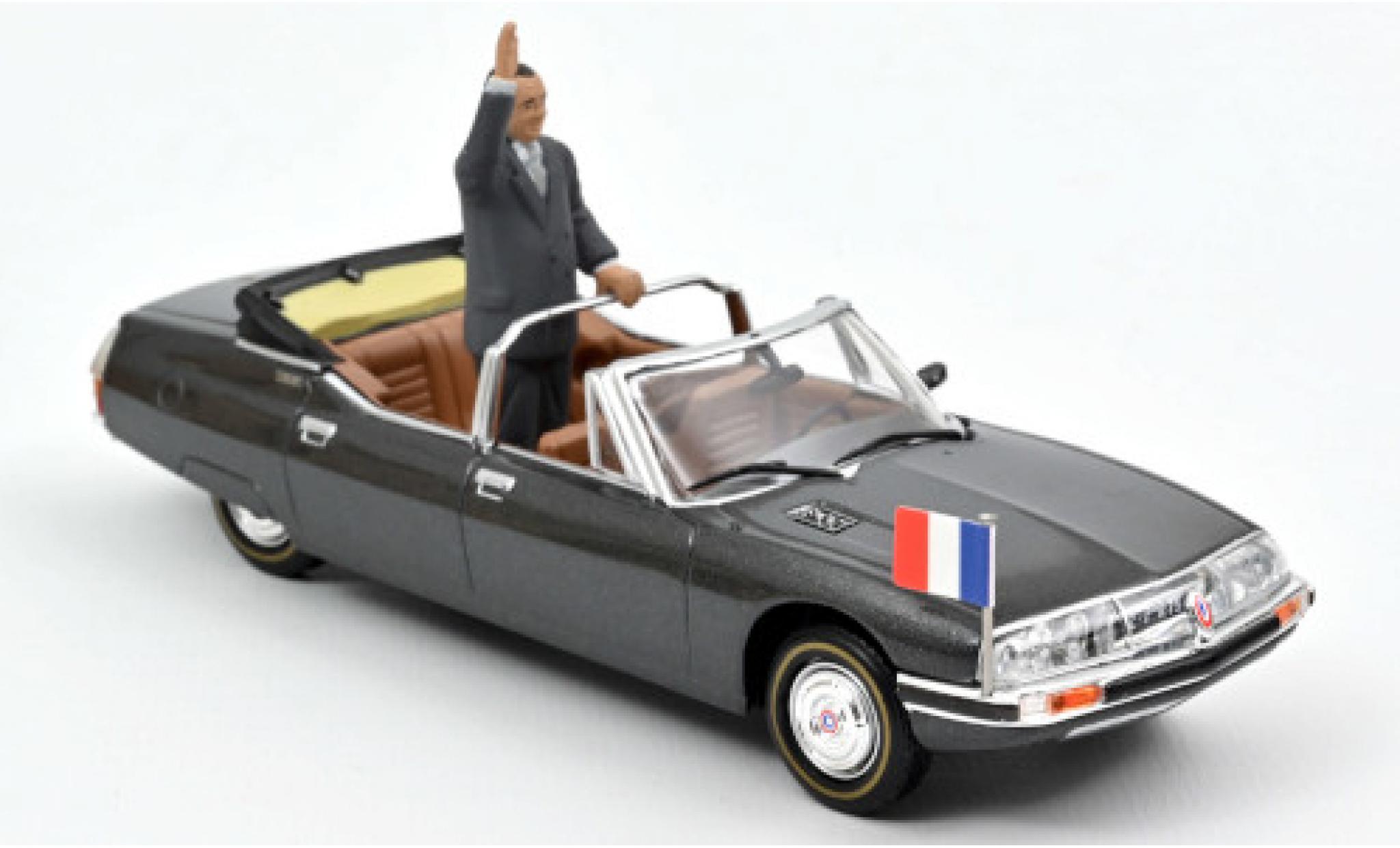 Citroen SM 1/43 Norev Presidentielle metallic grey 1995 avec Figur: Jacques Chirac diecast model cars