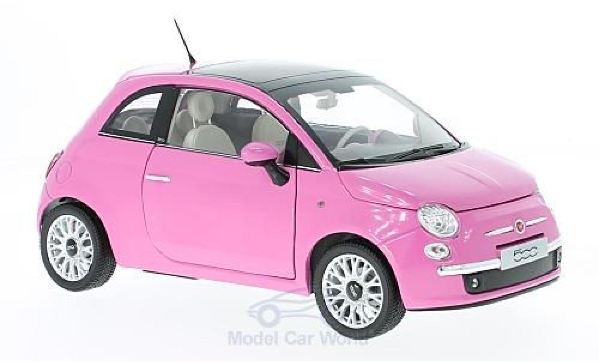 Fiat 500 1/18 Norev C pink 2010 ohne Vitrine diecast model cars