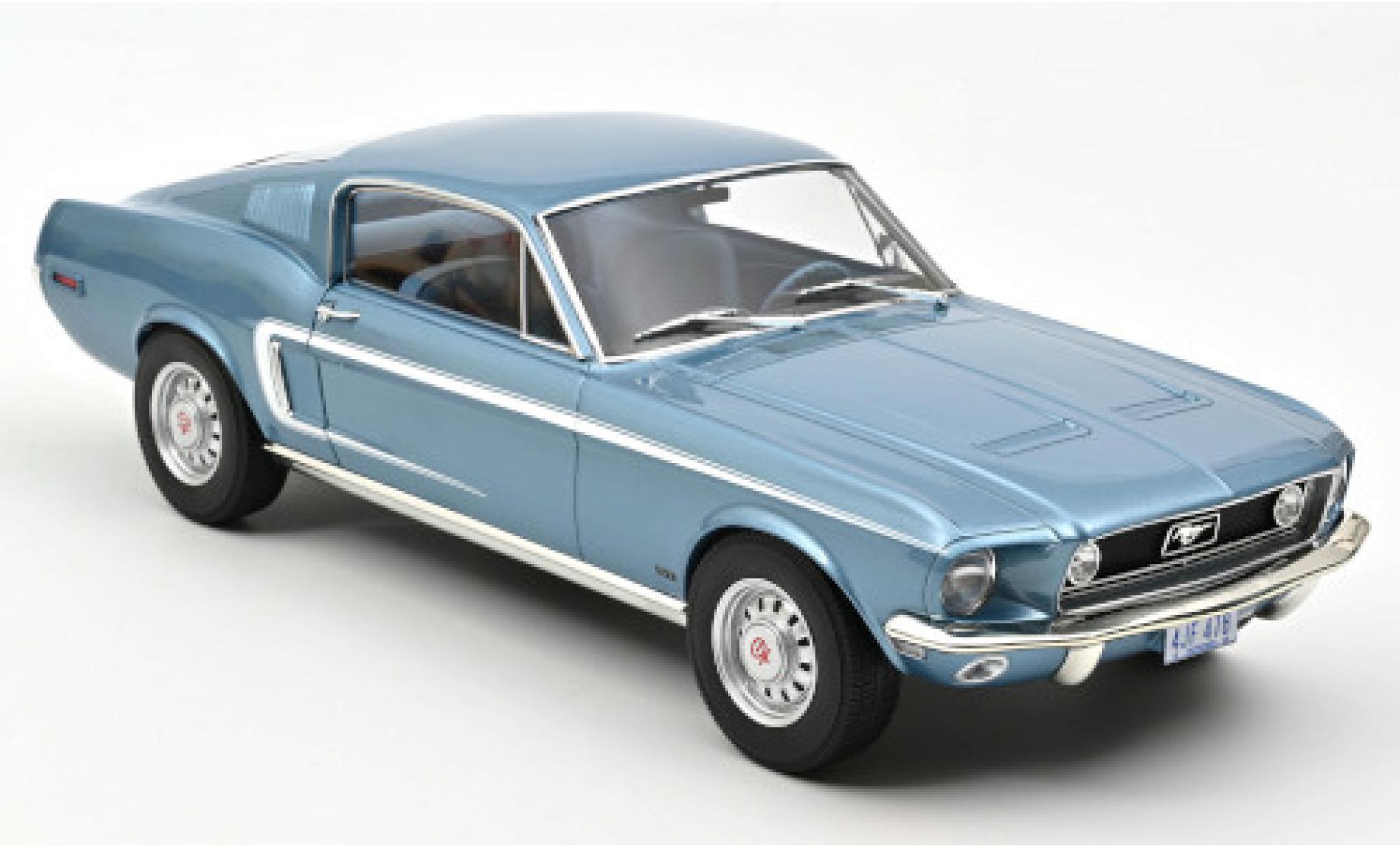 Ford Mustang 1/12 Norev Fastback GT metallic blue 1968 diecast model cars